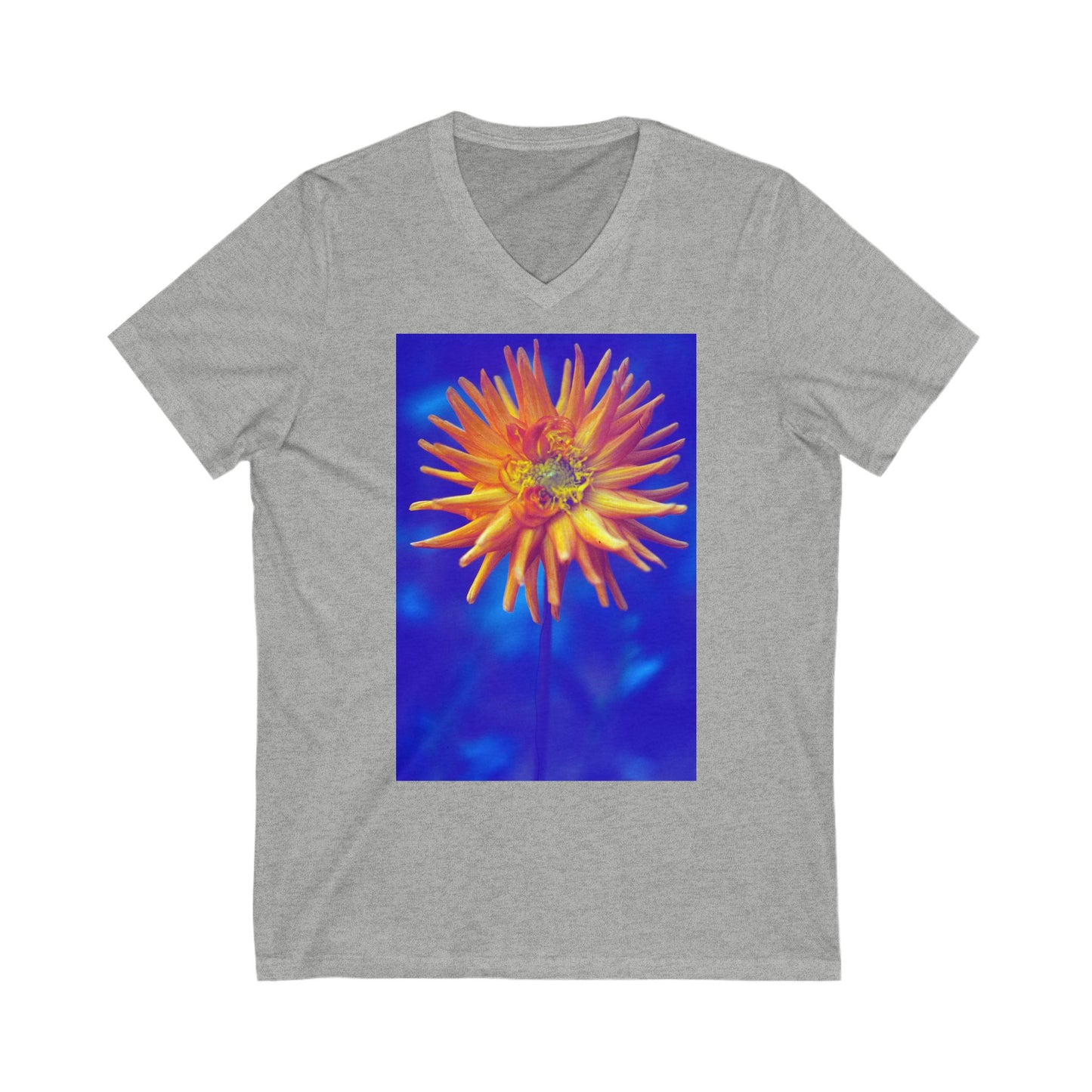 Retro Dahlia -Unisex V-Neck Tee