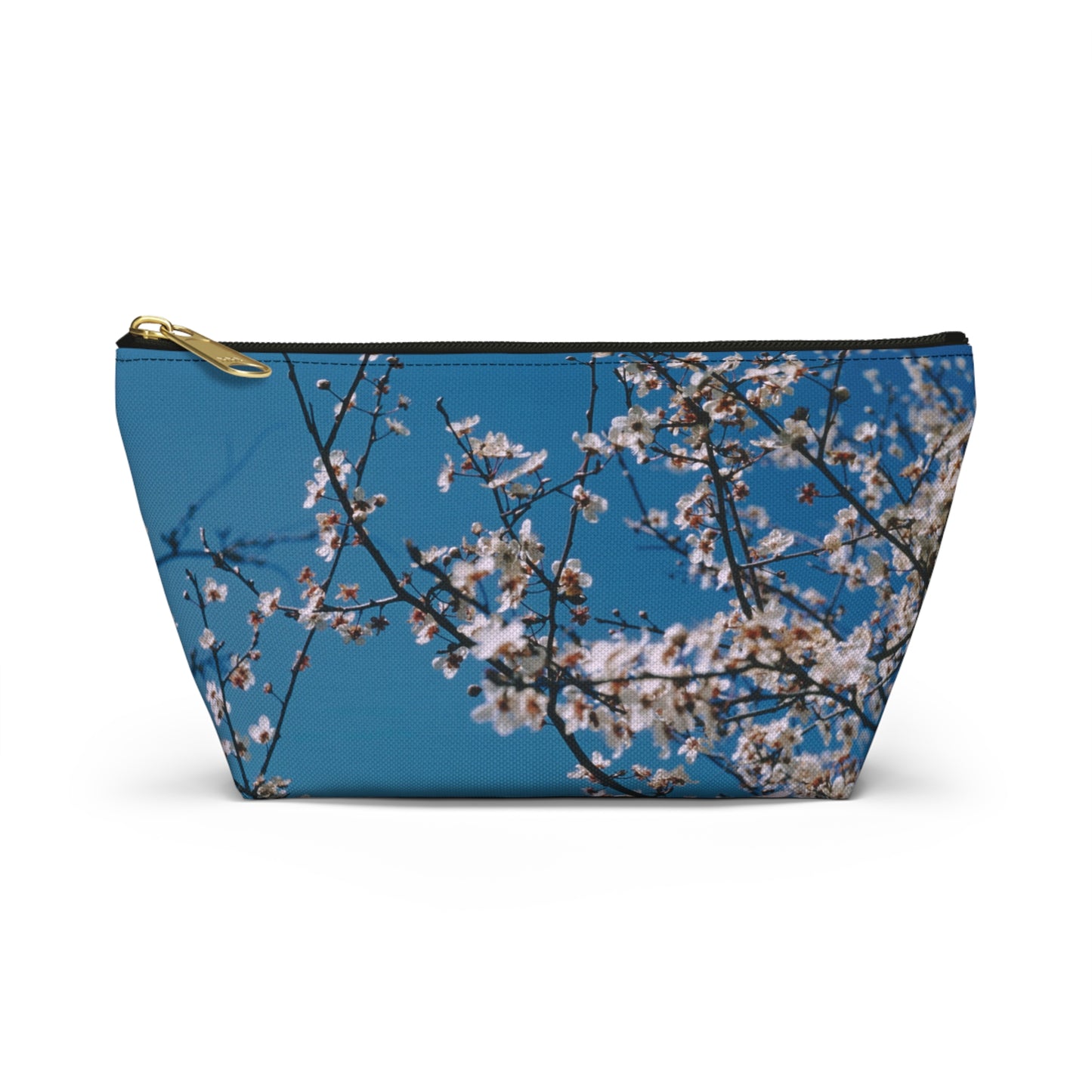 Cherry Blossoms in Blue - Stand-up accessory bag