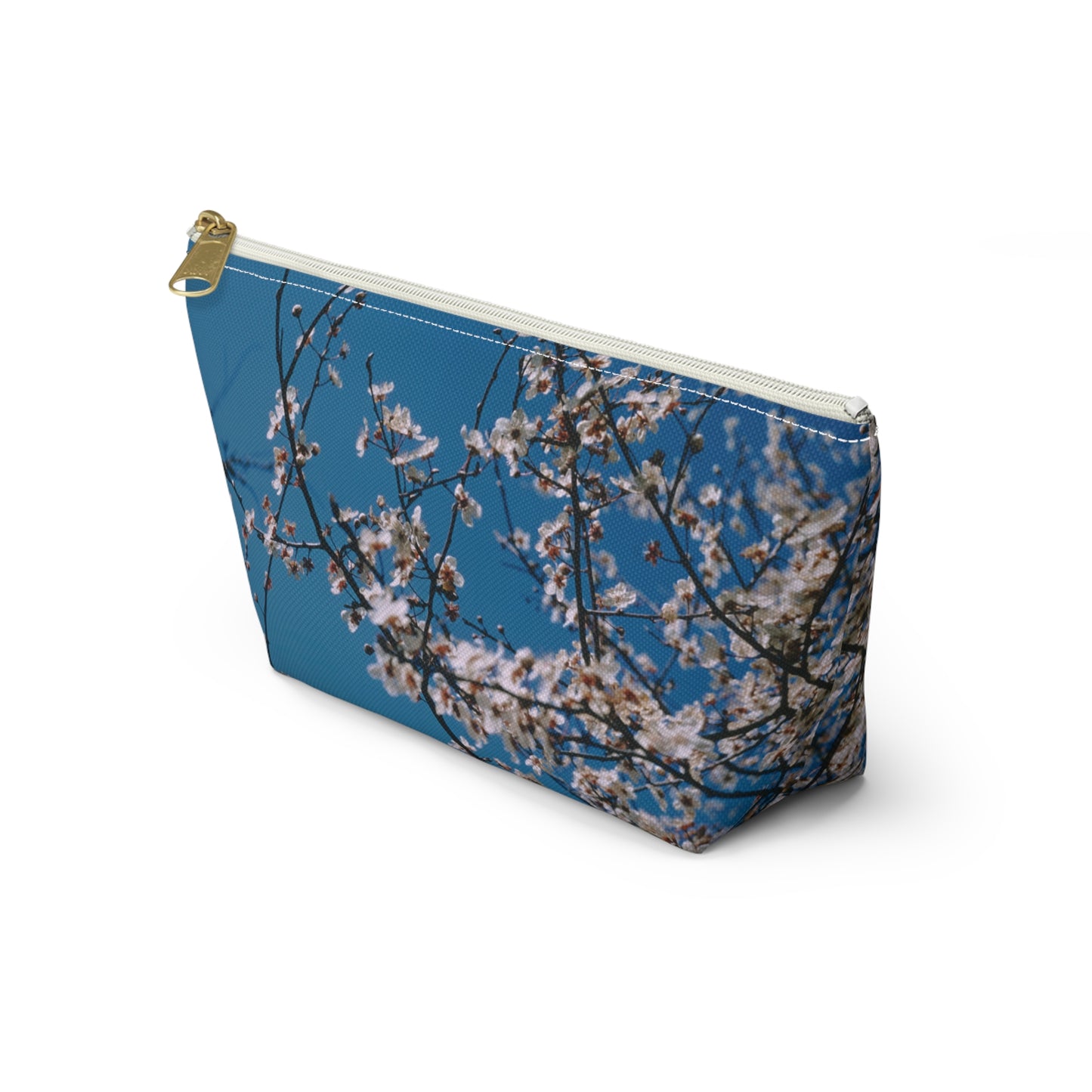 Cherry Blossoms in Blue - Stand-up accessory bag