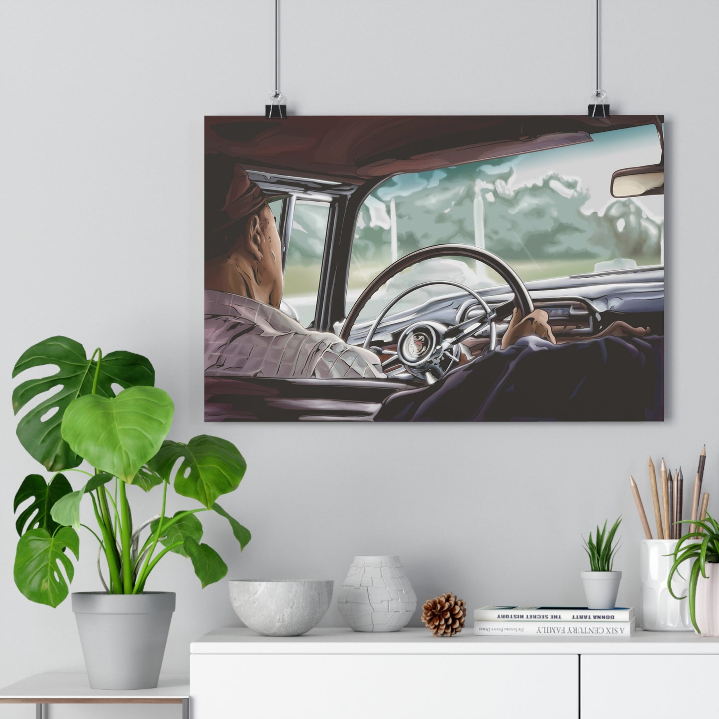 Papa Driving The Buick, 1954 - Giclée Fine Art Print