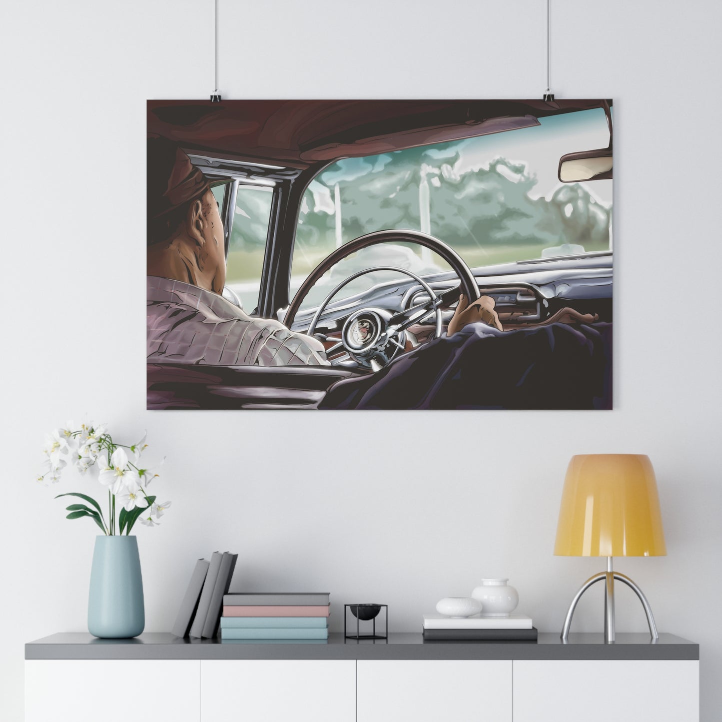 Papa Driving The Buick, 1954 - Giclée Fine Art Print