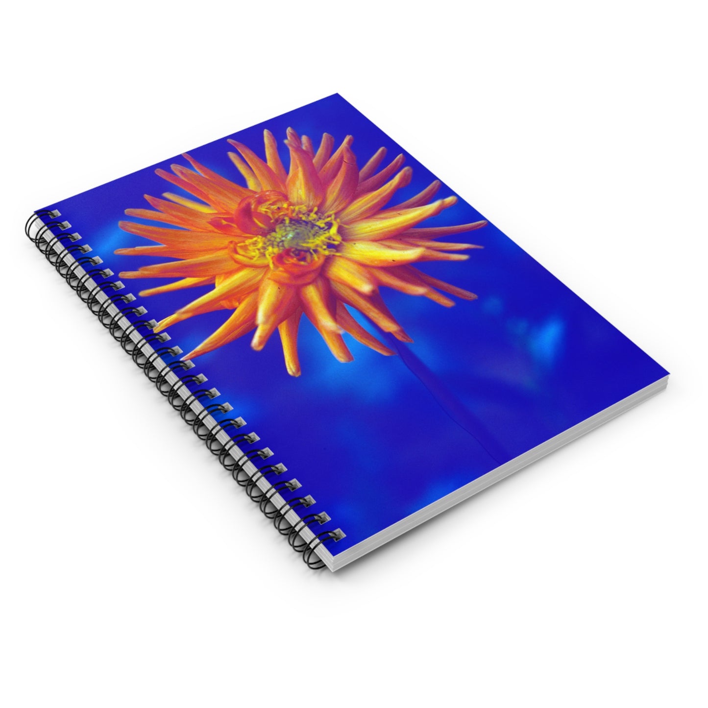 Retro Dahlia - Spiral Notebook - Ruled Line