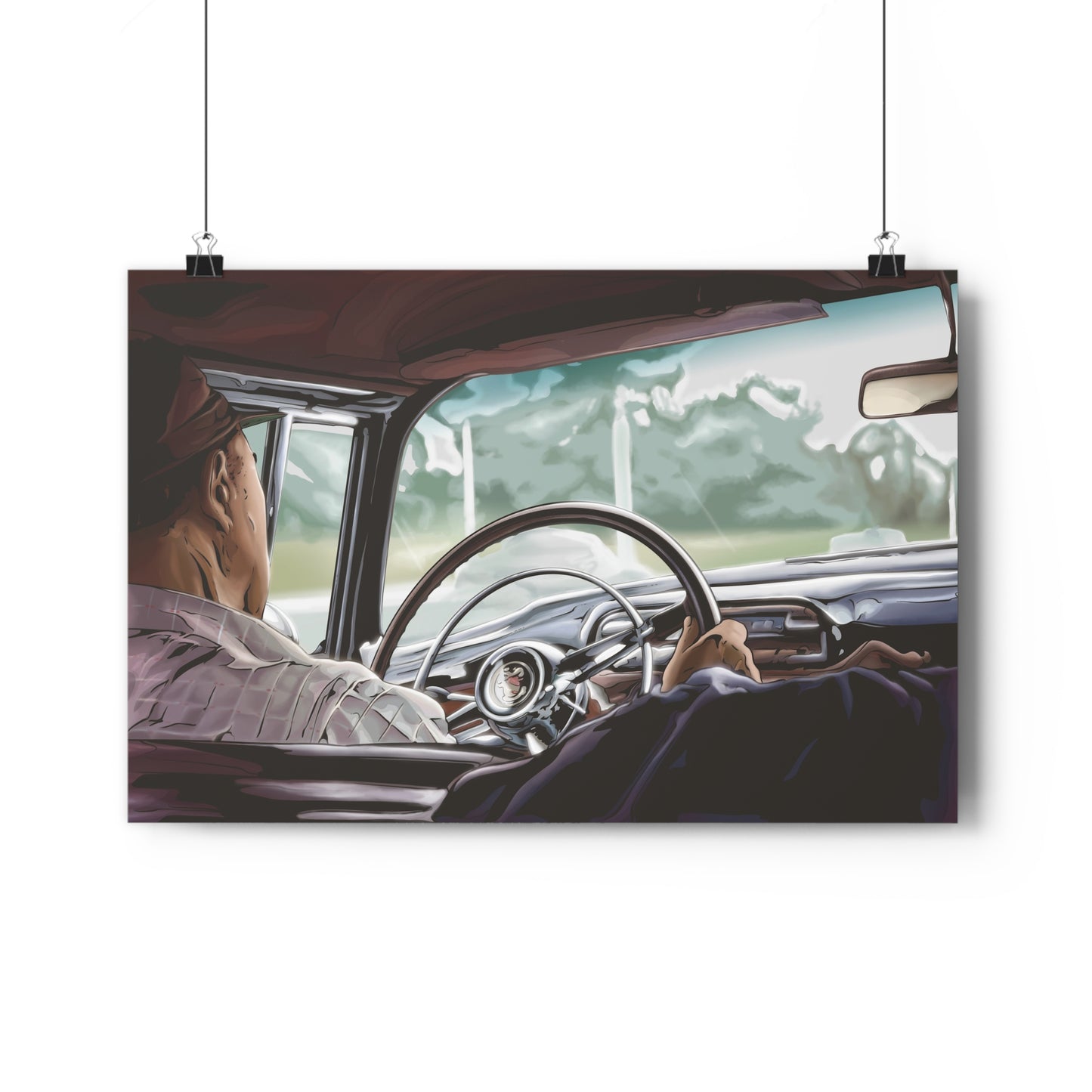 Papa Driving The Buick, 1954 - Giclée Fine Art Print