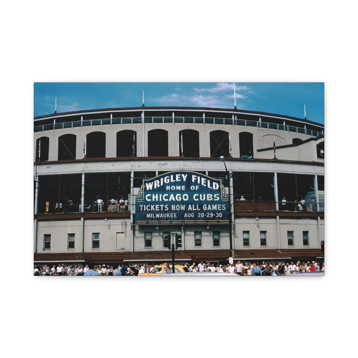 Wrigley Field, Home Of Chicago Cubs, August, 1959 - Matte Canvas, Stretched, 1.25 in