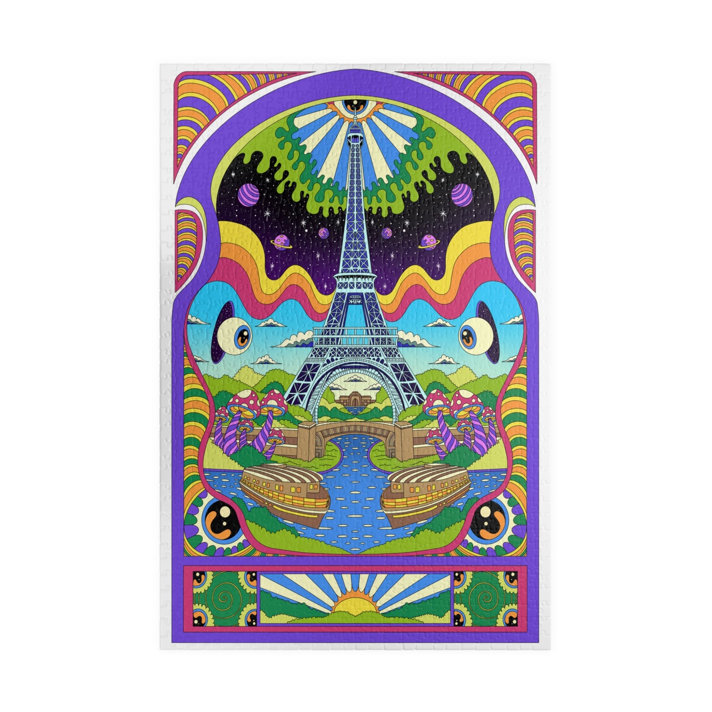 Trippy Paris - Limited Edition, Retro Inspired, Jigsaw Puzzle