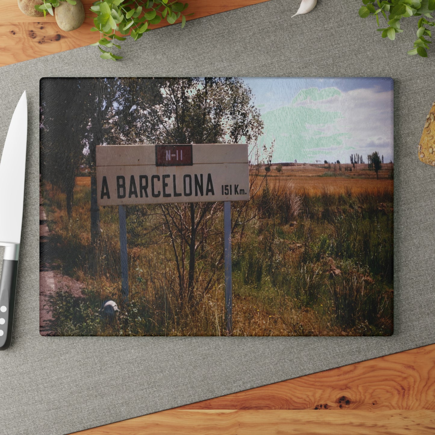 Barcelona 151Km - Glass Cutting Board