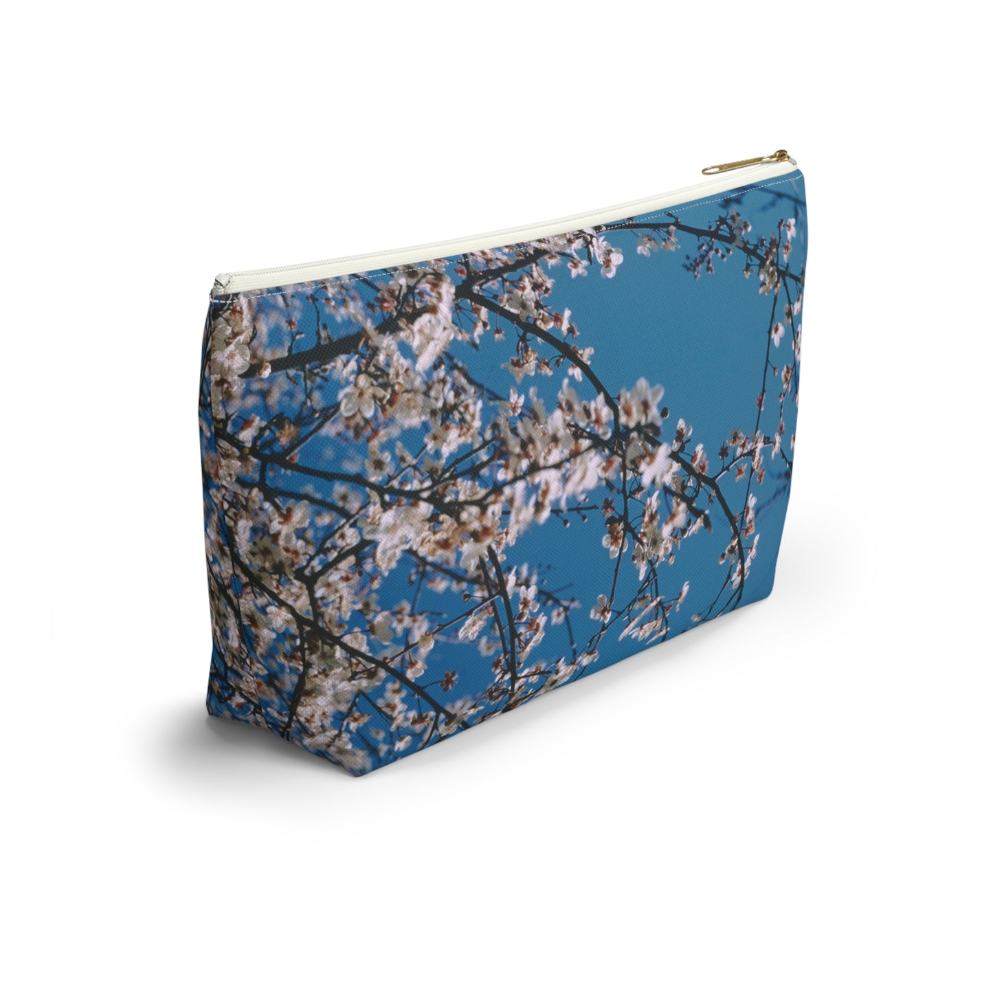 Cherry Blossoms in Blue - Stand-up accessory bag