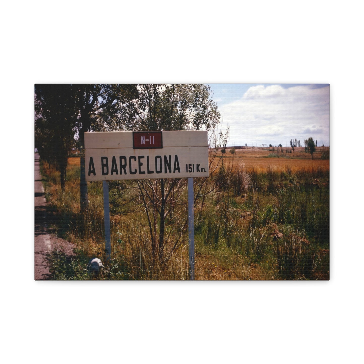 Barcelona 151Km - Matte Canvas, Stretched, 1.25 in