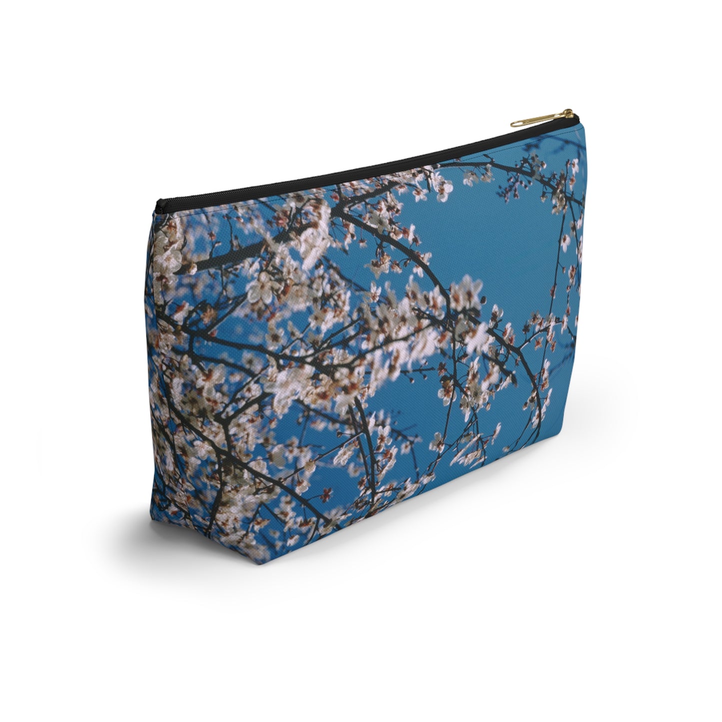 Cherry Blossoms in Blue - Stand-up accessory bag