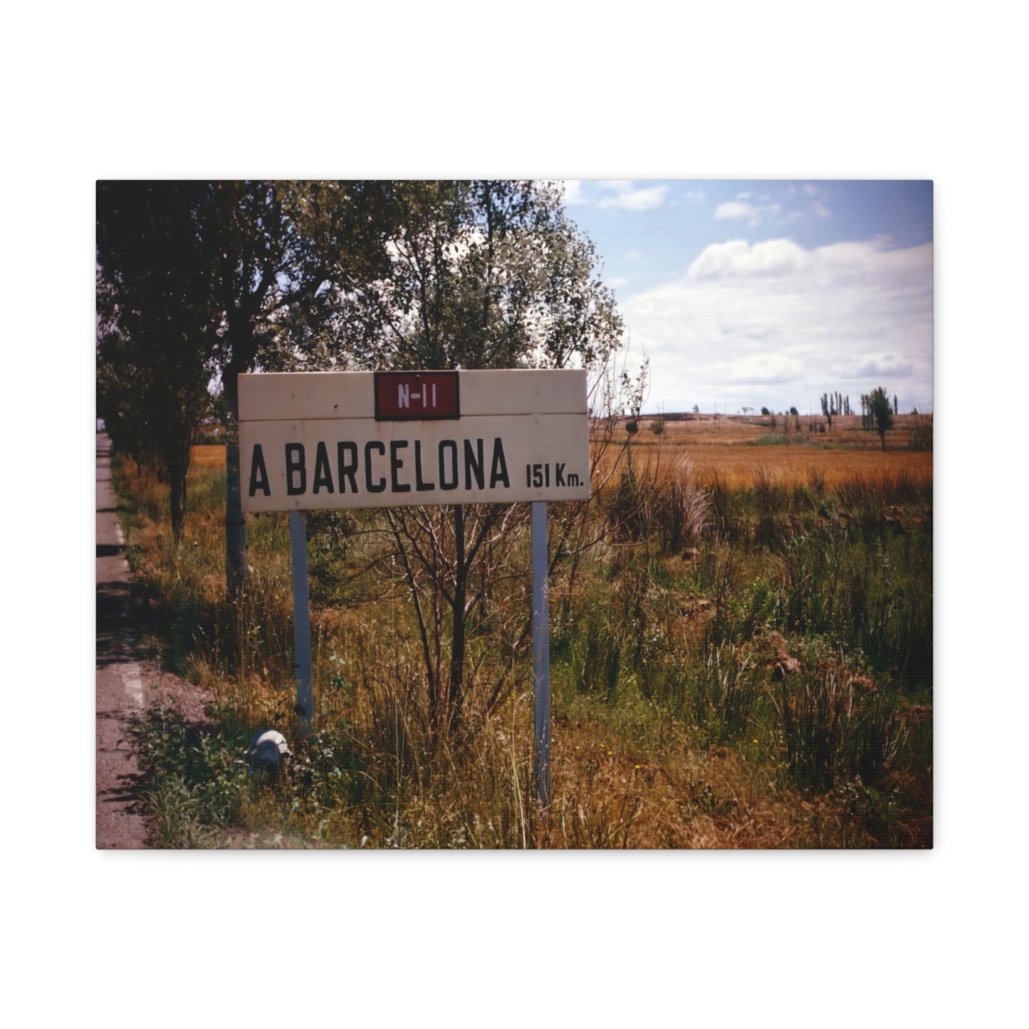 Barcelona 151Km - Matte Canvas, Stretched, 1.25 in