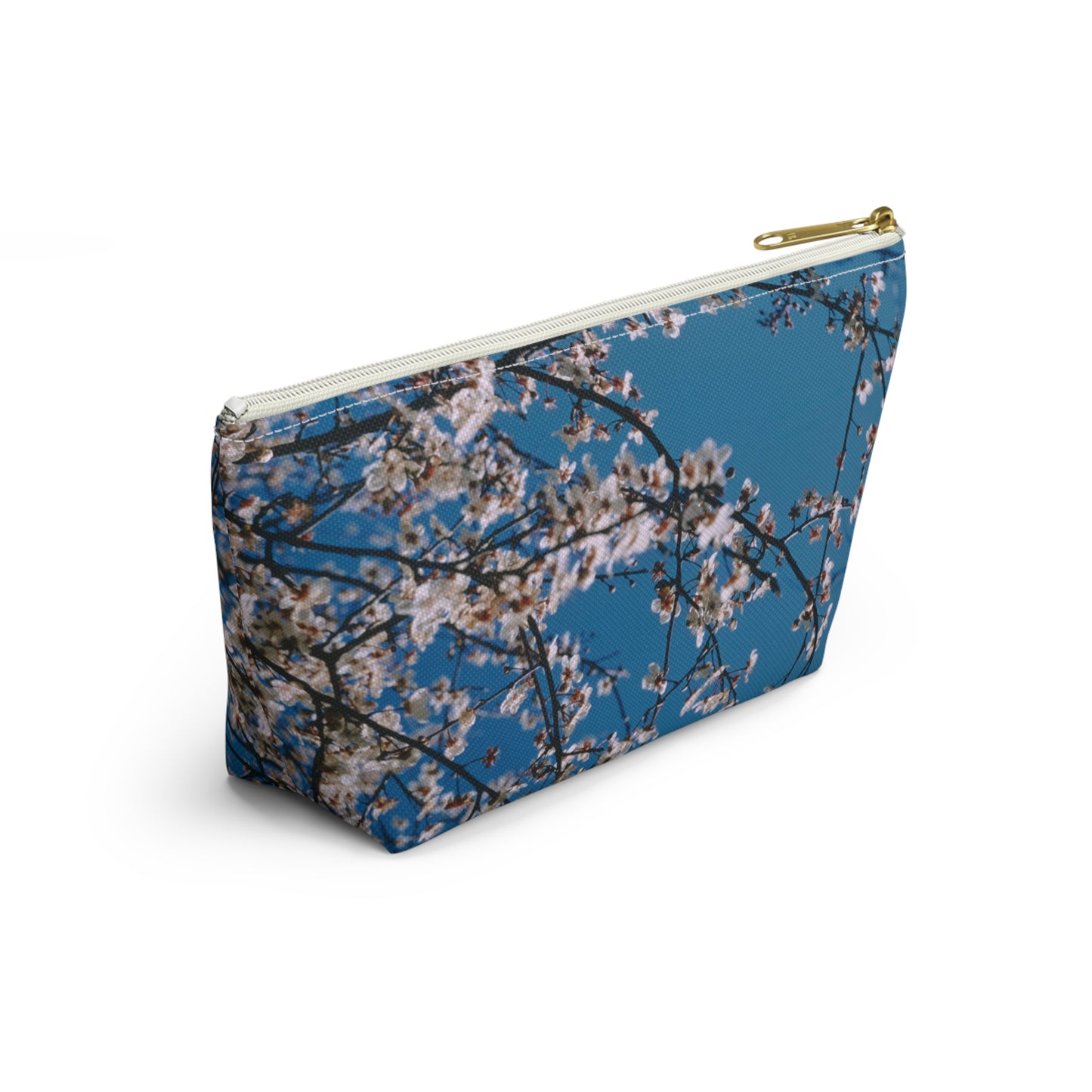 Cherry Blossoms in Blue - Stand-up accessory bag