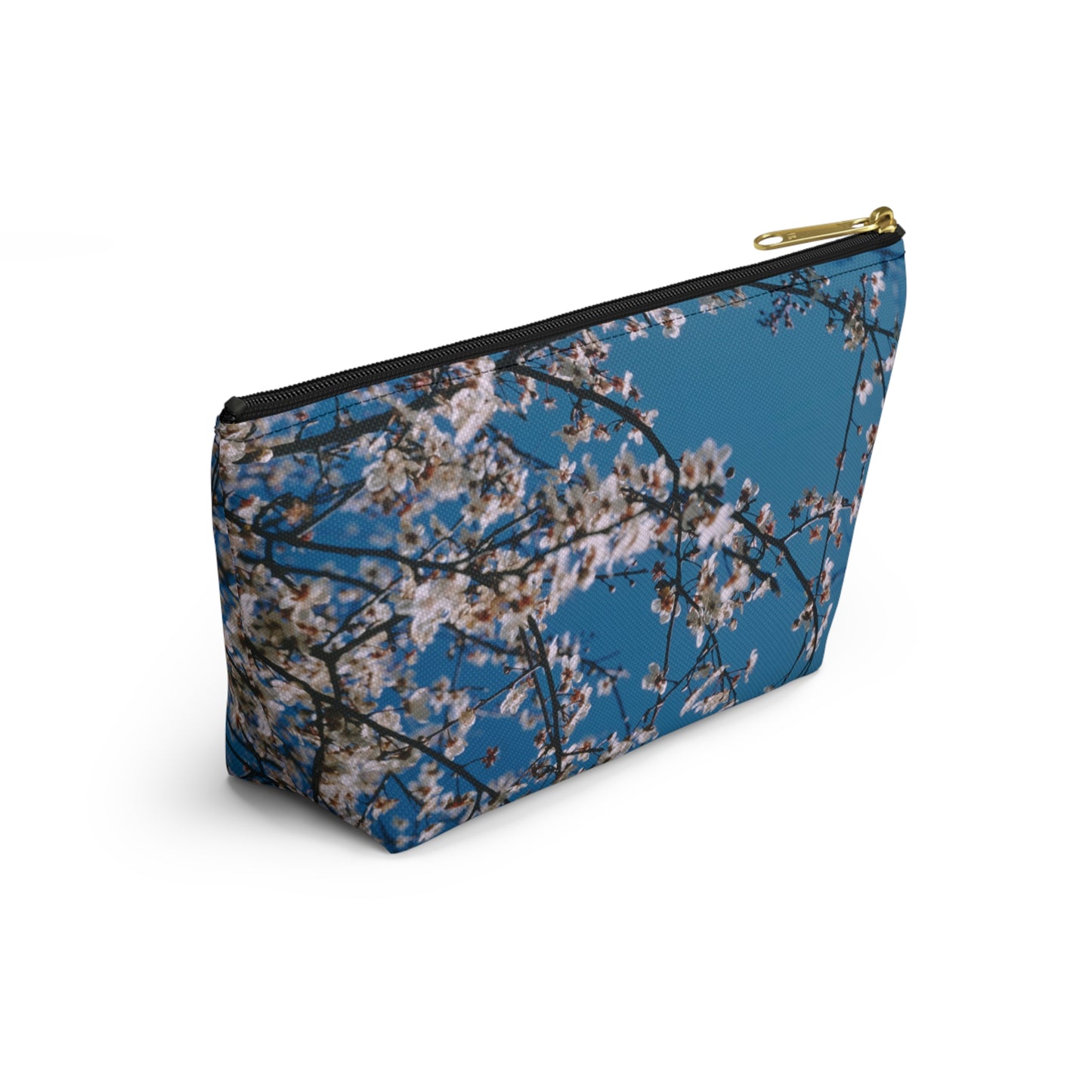 Cherry Blossoms in Blue - Stand-up accessory bag