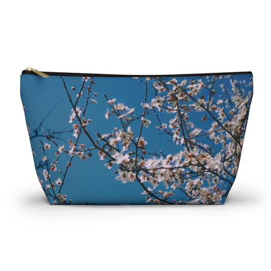 Cherry Blossoms in Blue - Stand-up accessory bag