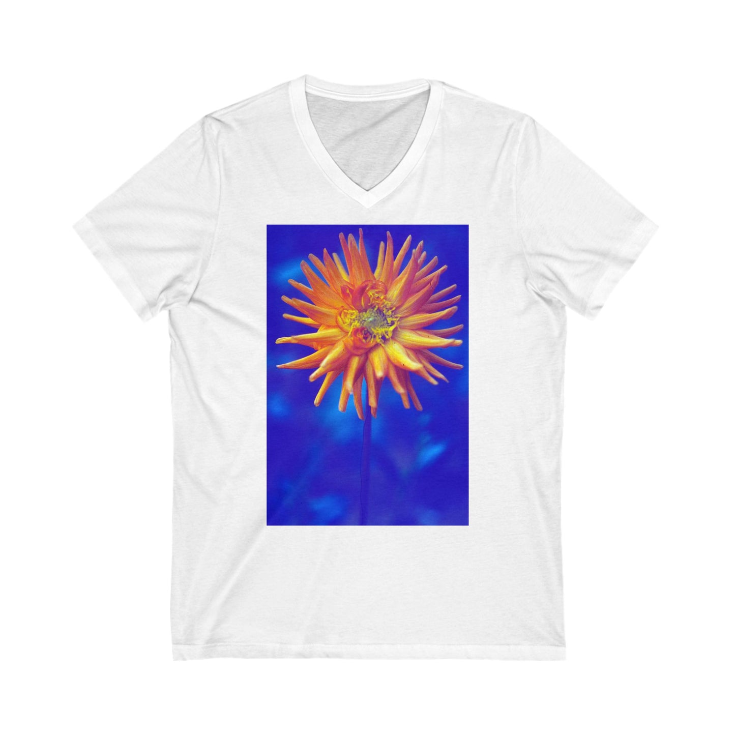 Retro Dahlia -Unisex V-Neck Tee