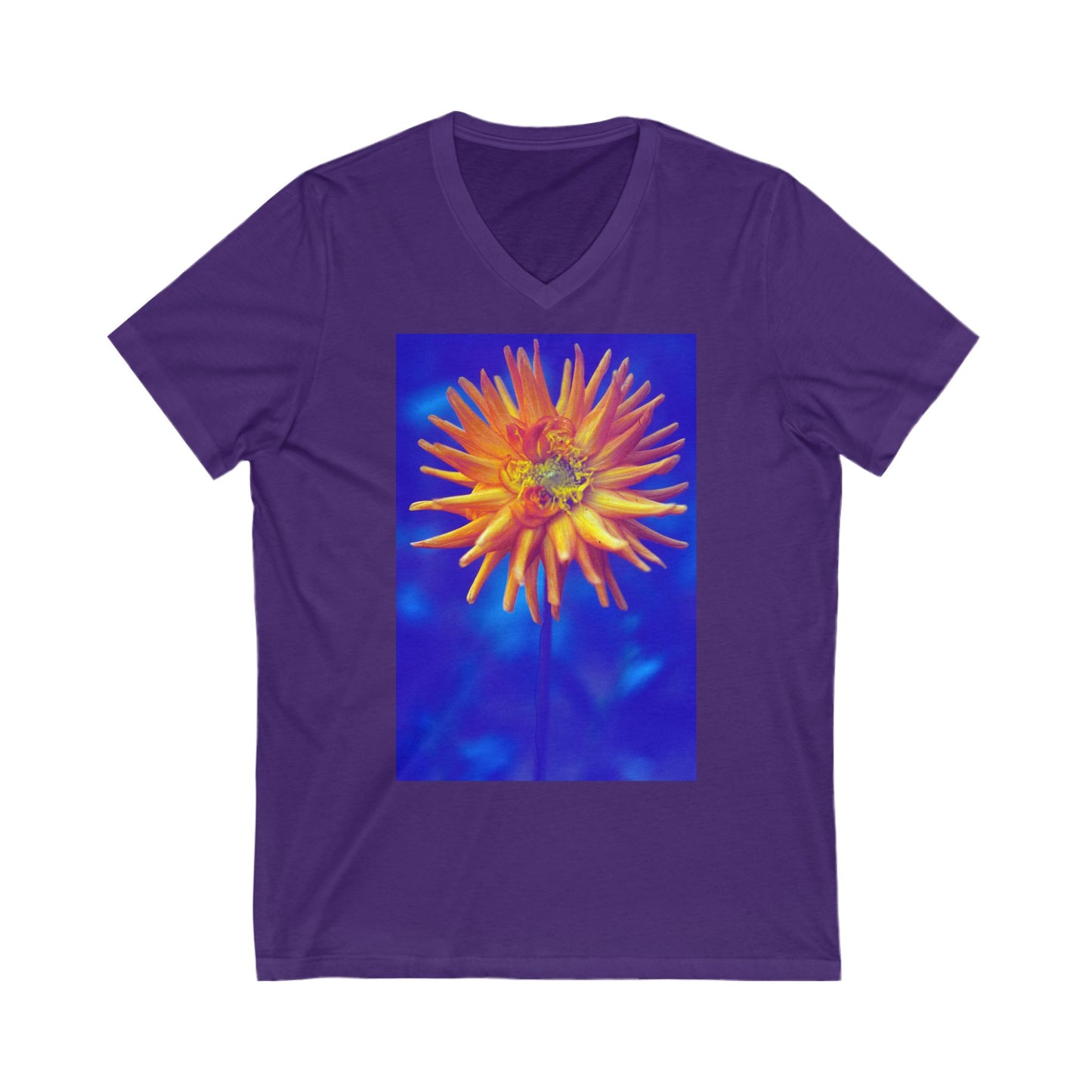 Retro Dahlia -Unisex V-Neck Tee