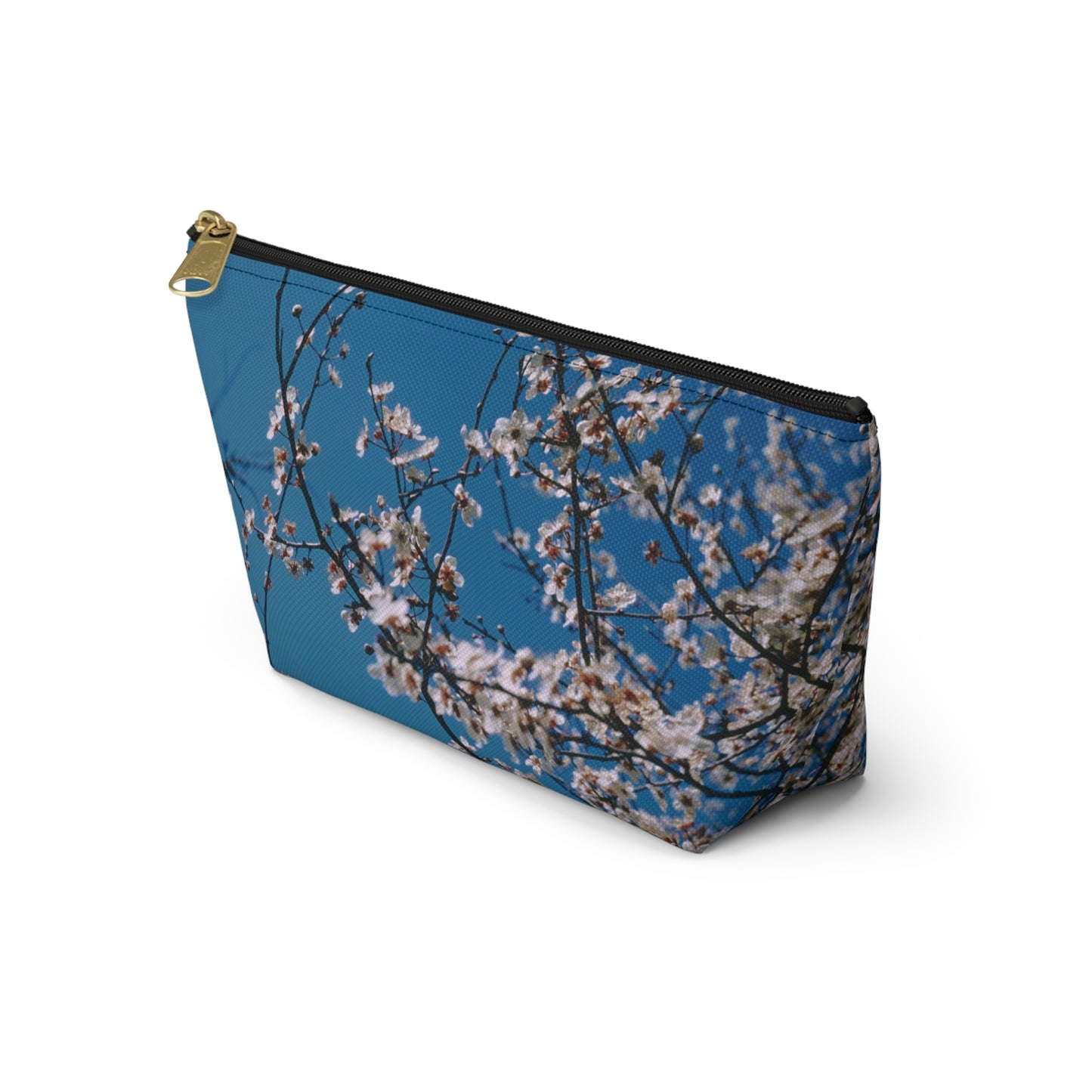 Cherry Blossoms in Blue - Stand-up accessory bag