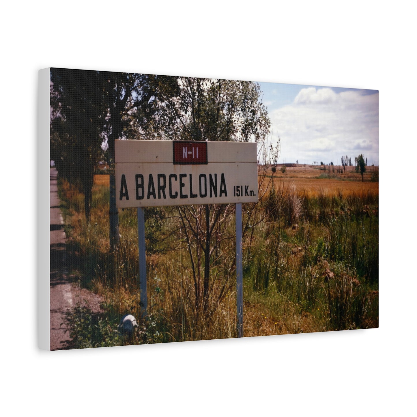 Barcelona 151Km - Matte Canvas, Stretched, 1.25 in