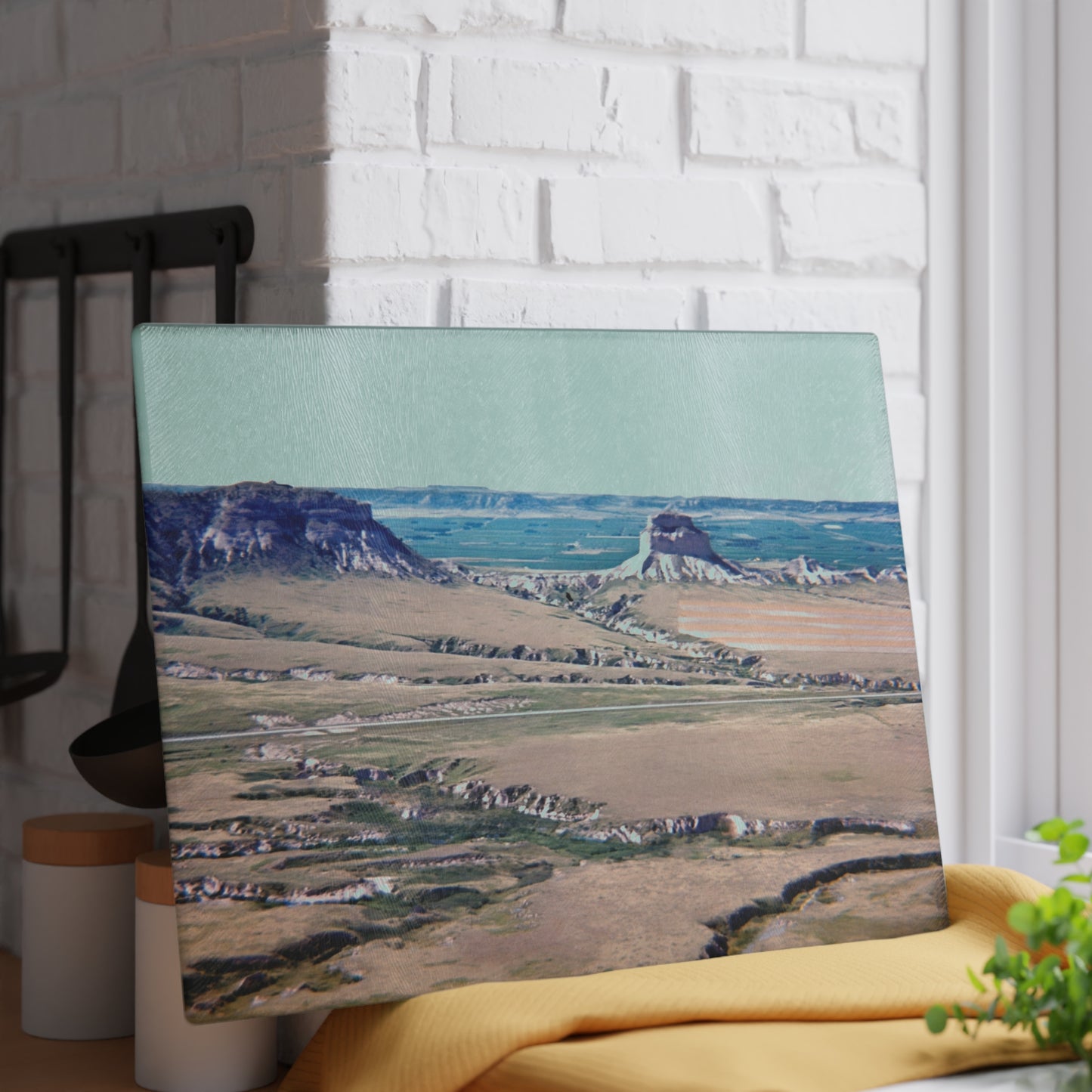 Painted Landscape - Glass Cutting Board