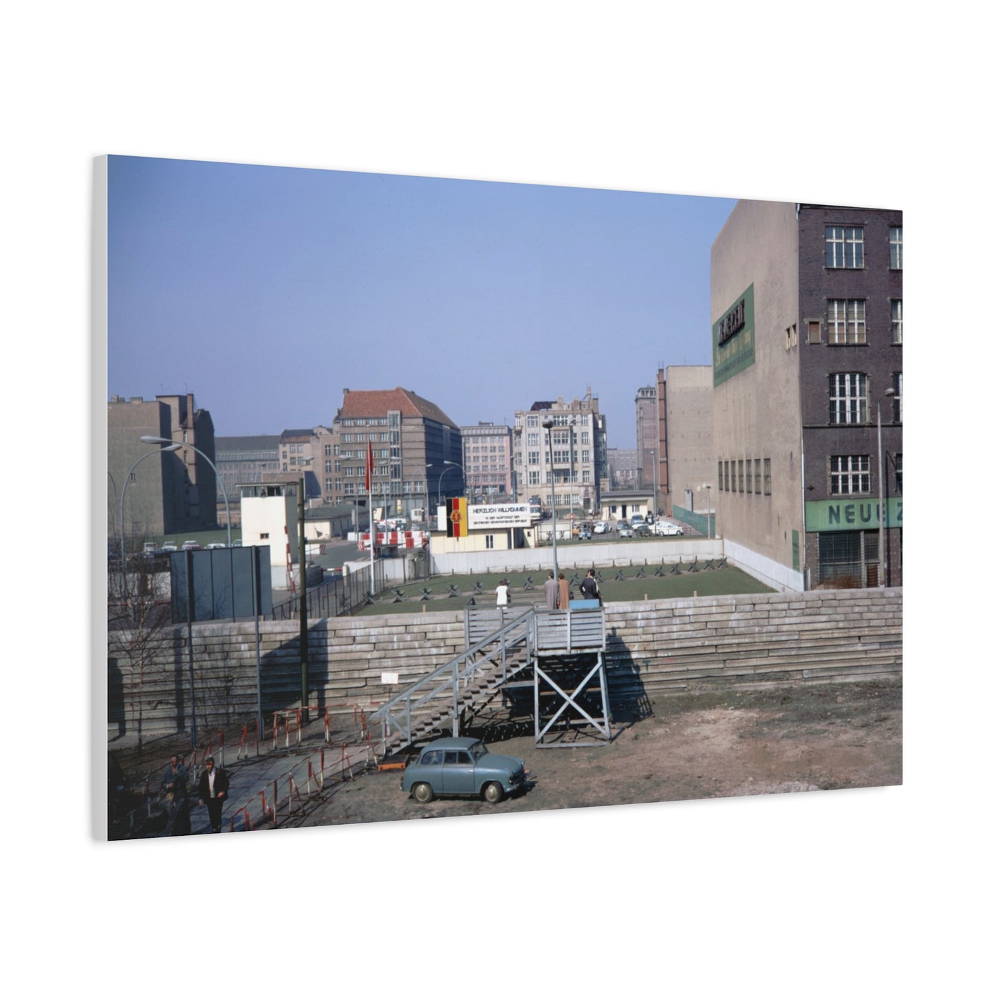 Checkpoint Charlie, Berlin, Germany, 1969 - Matte Canvas, Stretched, 1.25 in