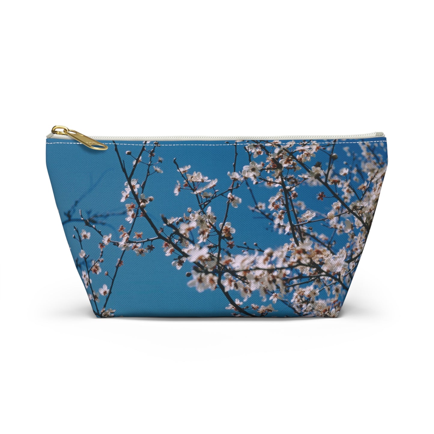 Cherry Blossoms in Blue - Stand-up accessory bag