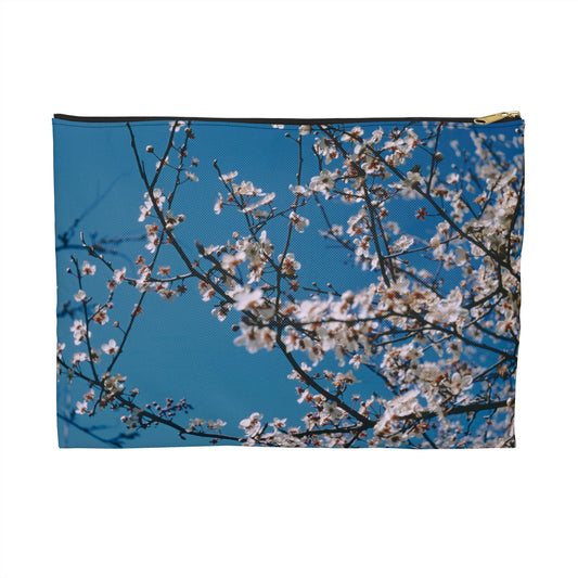 Cherry Blossoms in Blue - Makeup Pouch