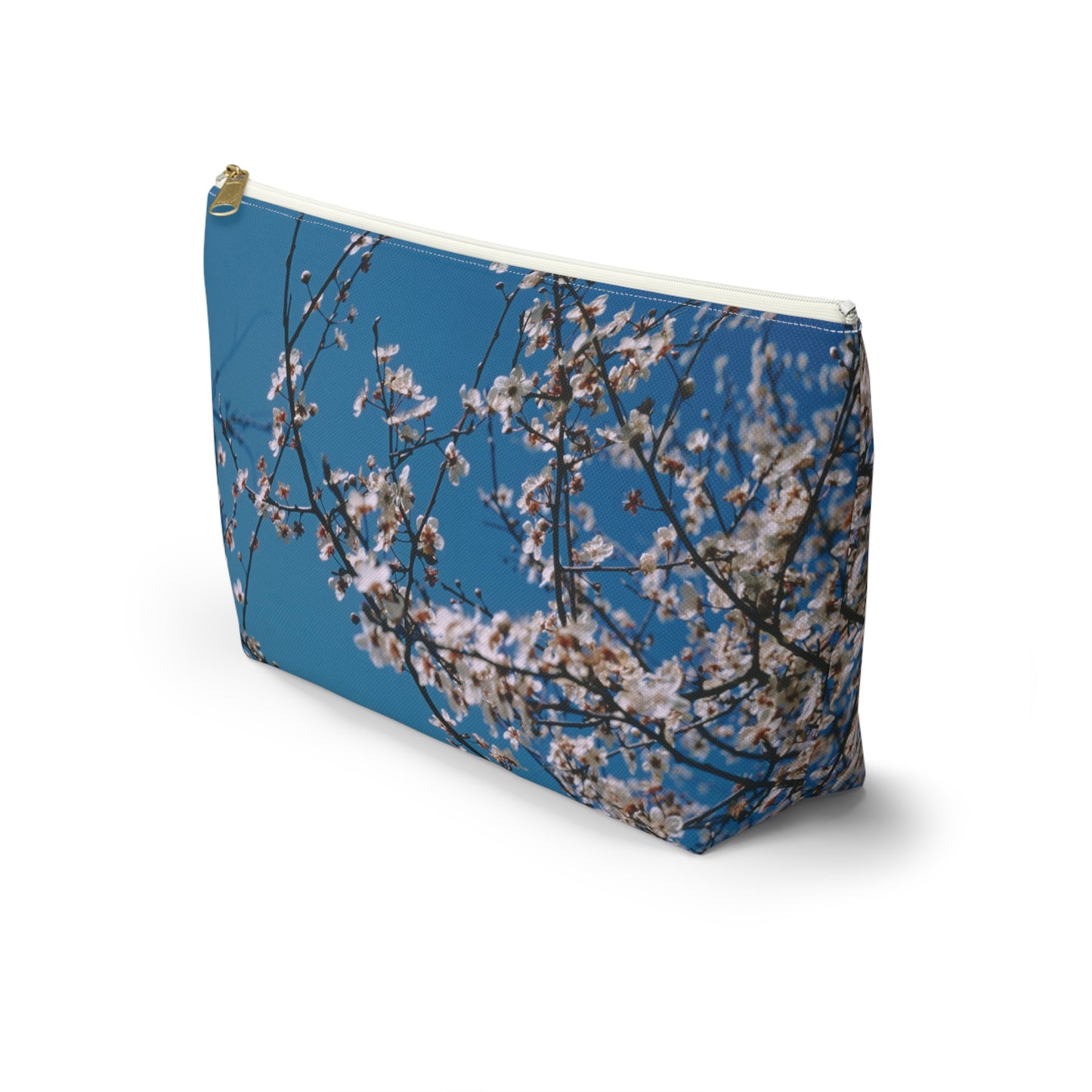 Cherry Blossoms in Blue - Stand-up accessory bag