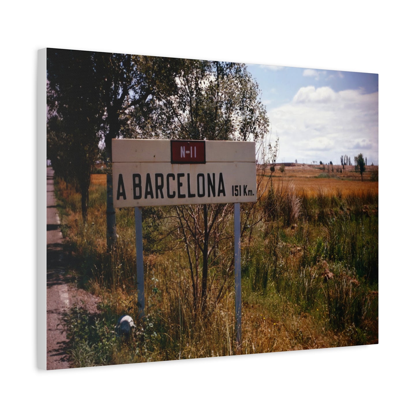 Barcelona 151Km - Matte Canvas, Stretched, 1.25 in