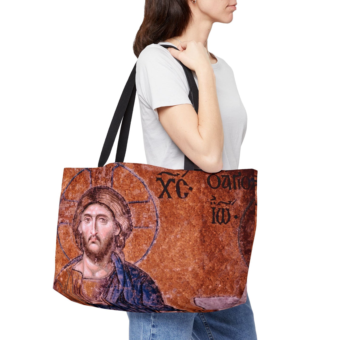 Christ Pantocrator - Hagia Sophia's Deësis mosaic, Sultanahmet, Istanbul, Turkey, 1963 - Weekender Tote Bag