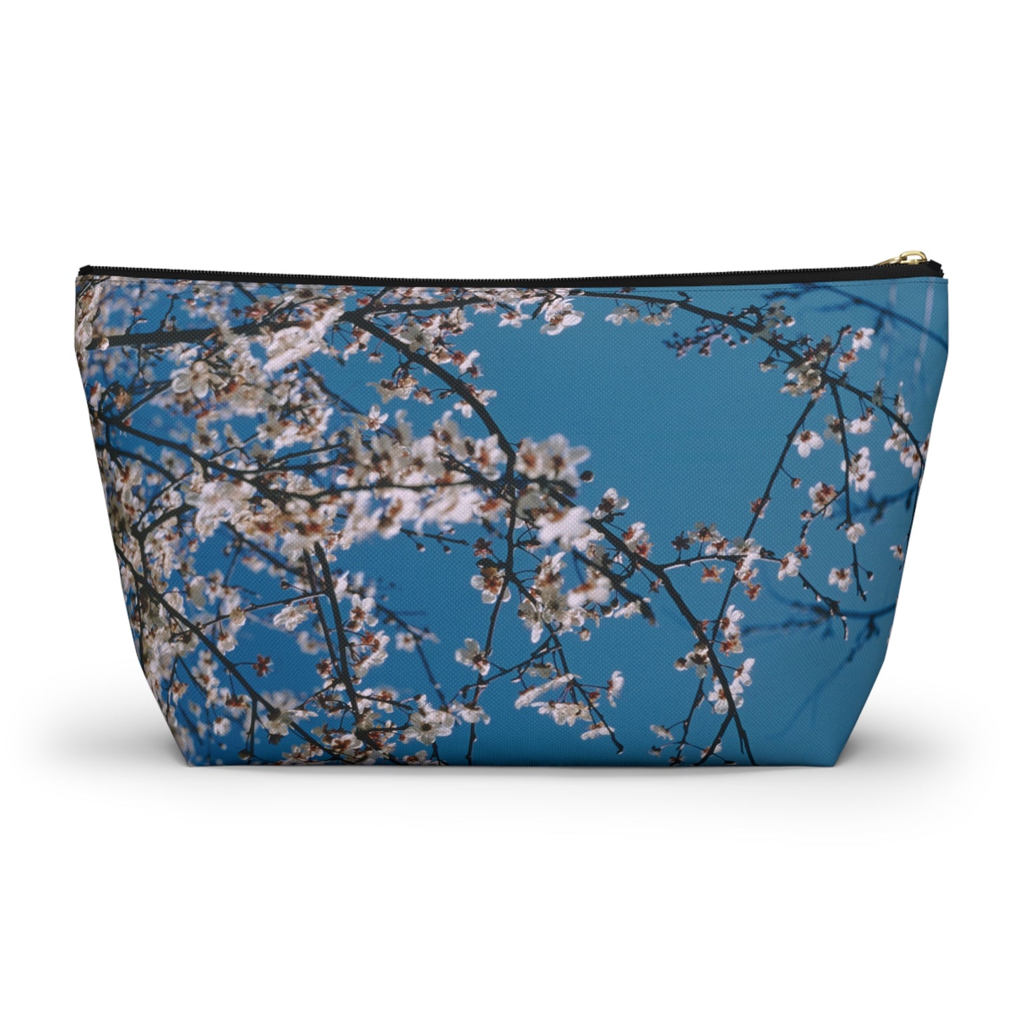 Cherry Blossoms in Blue - Stand-up accessory bag