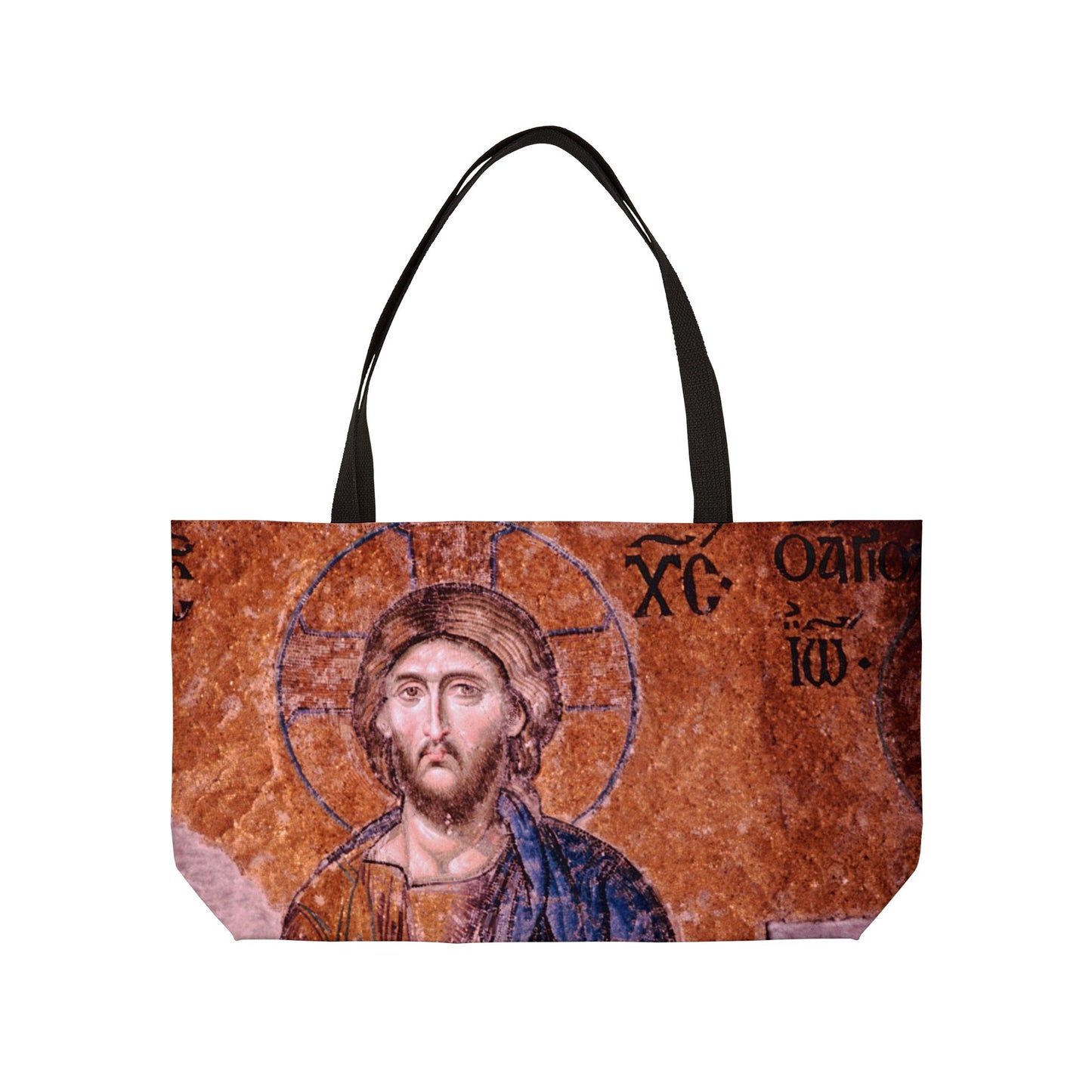 Christ Pantocrator - Hagia Sophia's Deësis mosaic, Sultanahmet, Istanbul, Turkey, 1963 - Weekender Tote Bag