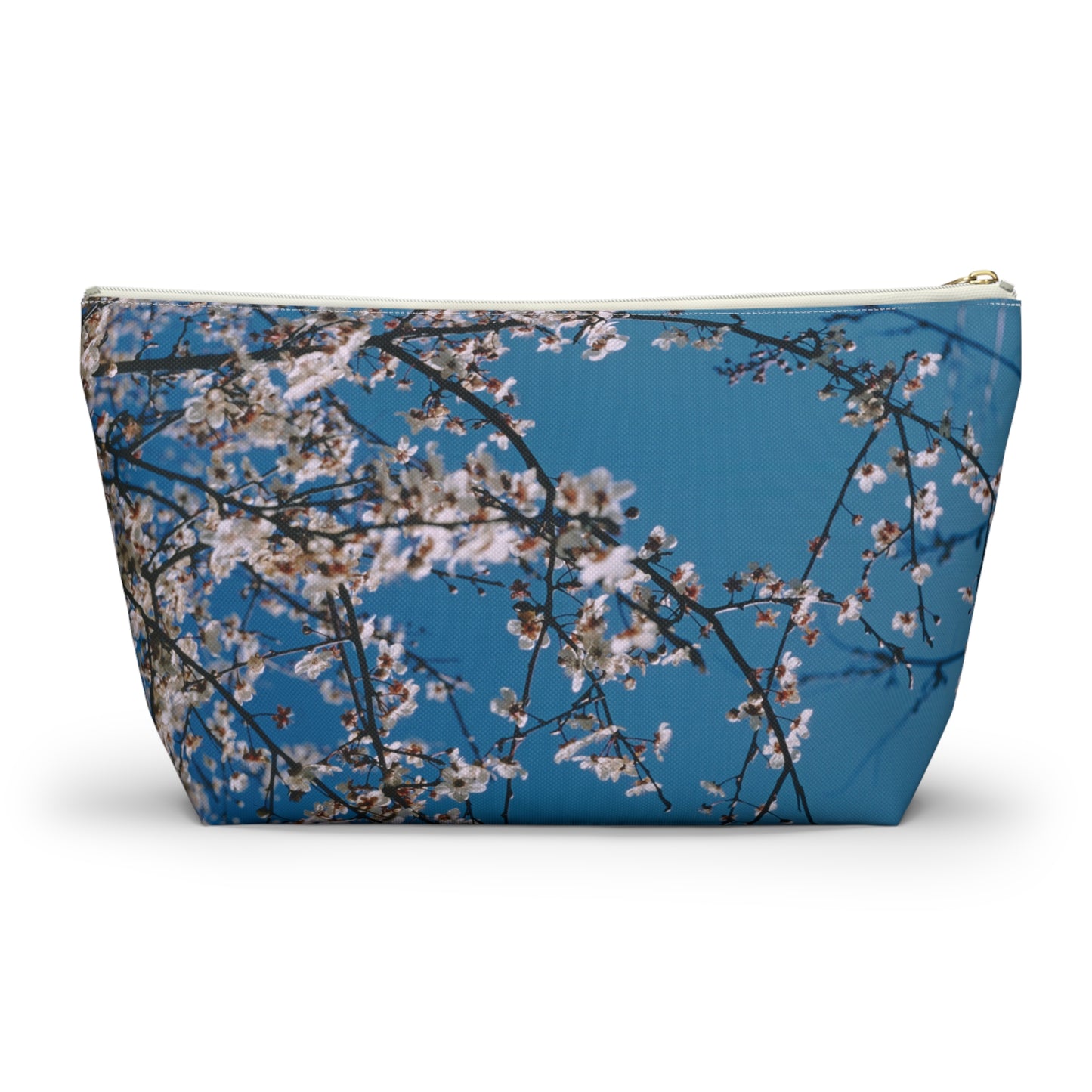 Cherry Blossoms in Blue - Stand-up accessory bag