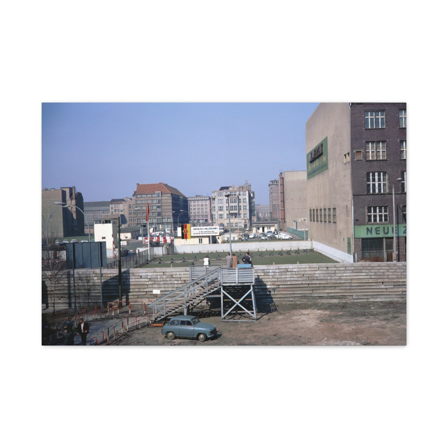 Checkpoint Charlie, Berlin, Germany, 1969 - Matte Canvas, Stretched, 1.25 in