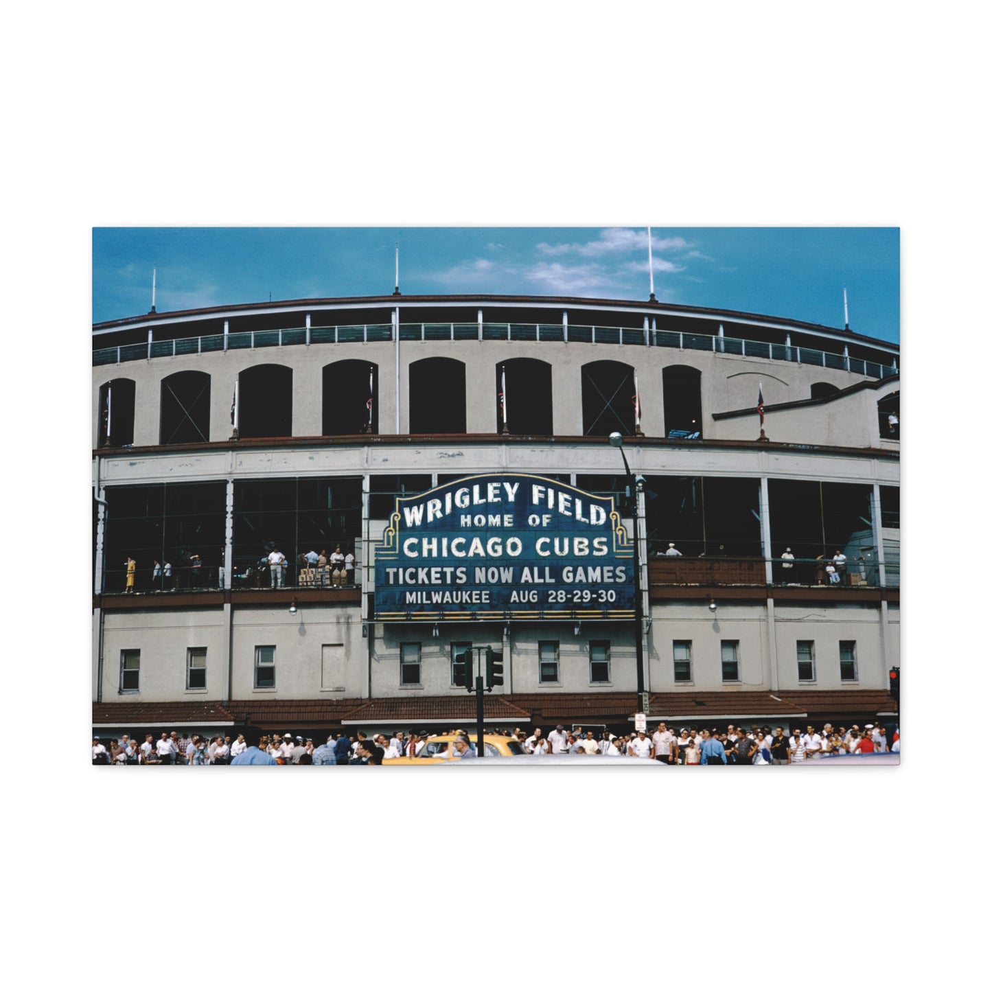 Wrigley Field, Home Of Chicago Cubs, August, 1959 - Matte Canvas, Stretched, 1.25 in