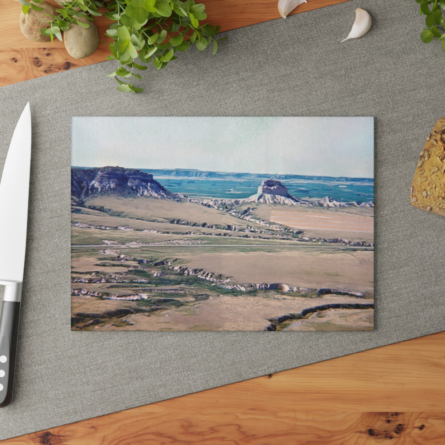 Painted Landscape - Glass Cutting Board