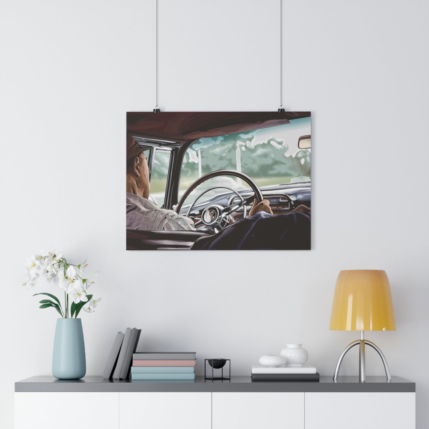 Papa Driving The Buick, 1954 - Giclée Fine Art Print