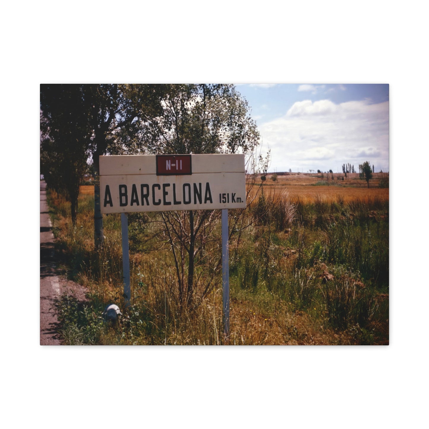 Barcelona 151Km - Matte Canvas, Stretched, 1.25 in