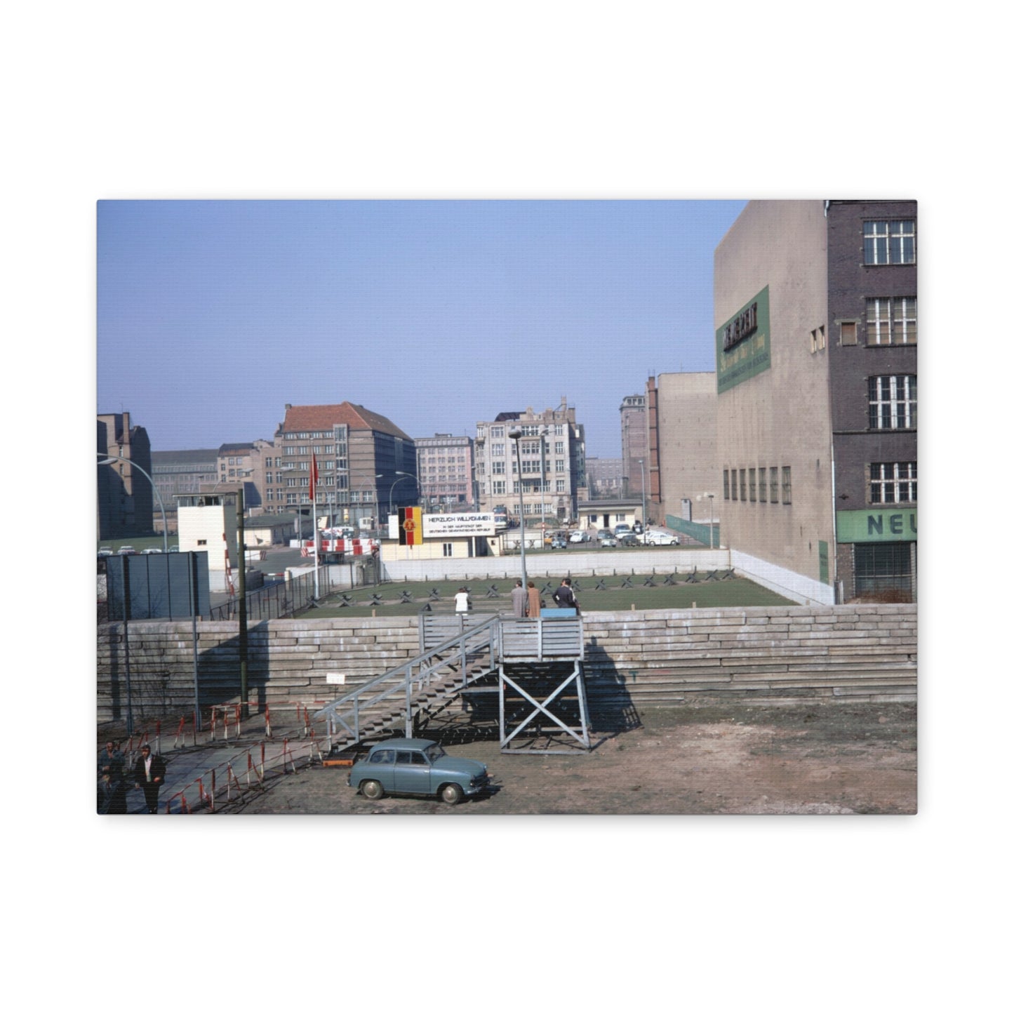 Checkpoint Charlie, Berlin, Germany, 1969 - Matte Canvas, Stretched, 1.25 in