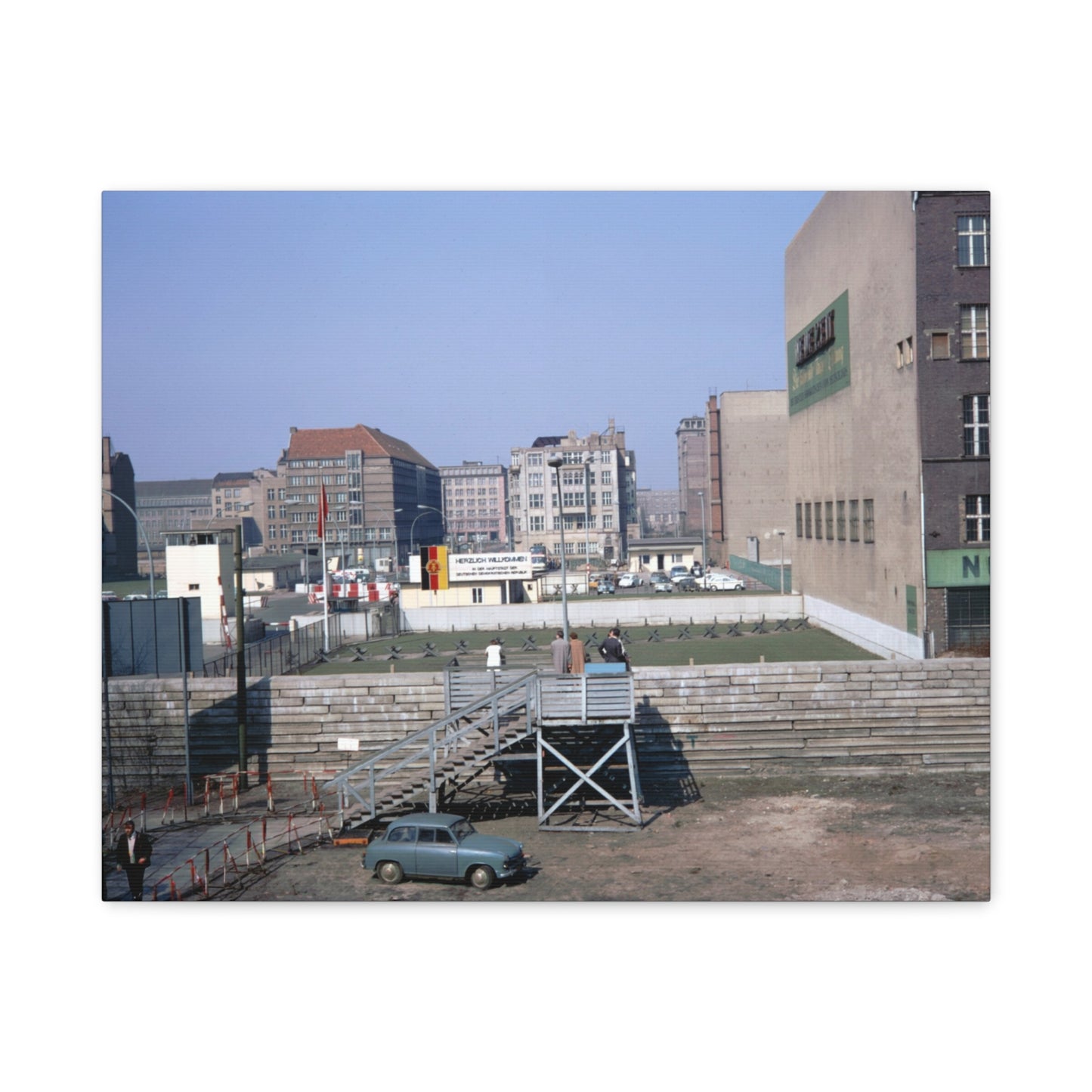 Checkpoint Charlie, Berlin, Germany, 1969 - Matte Canvas, Stretched, 1.25 in