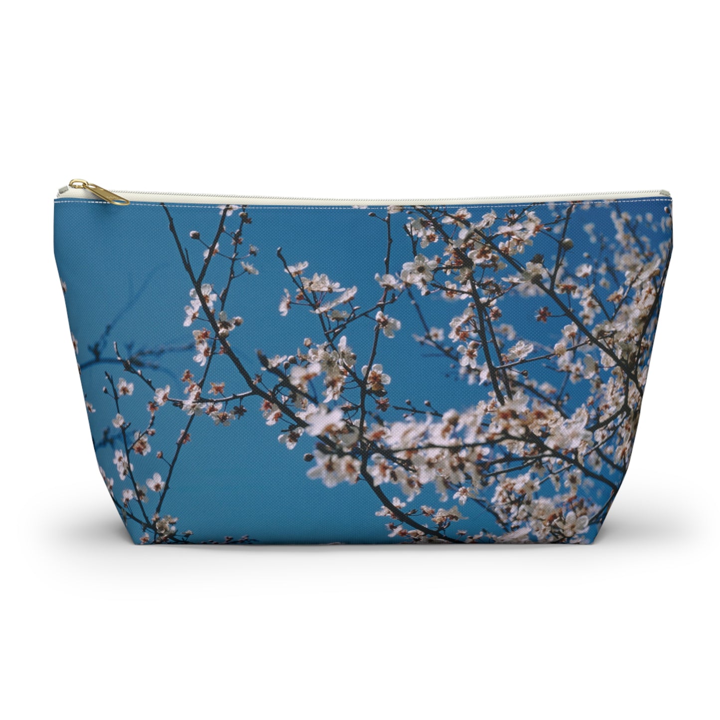 Cherry Blossoms in Blue - Stand-up accessory bag