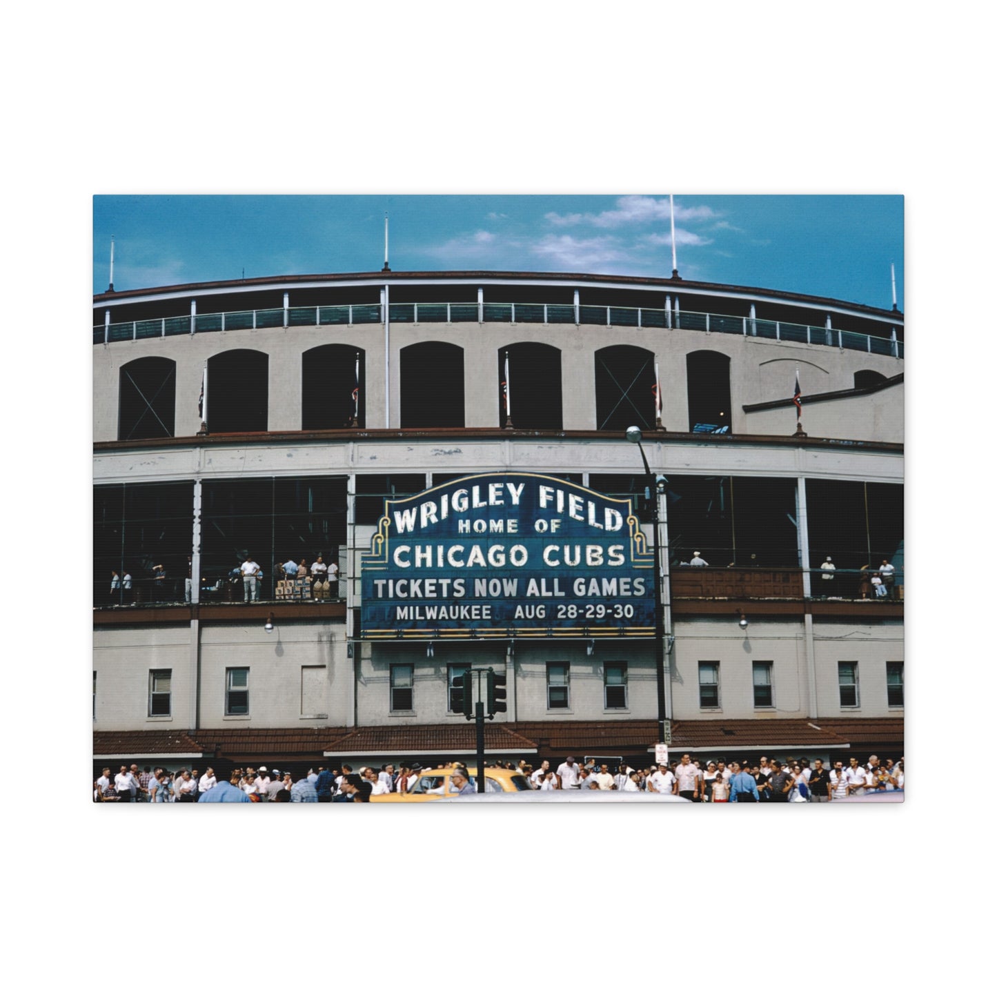 Wrigley Field, Home Of Chicago Cubs, August, 1959 - Matte Canvas, Stretched, 1.25 in