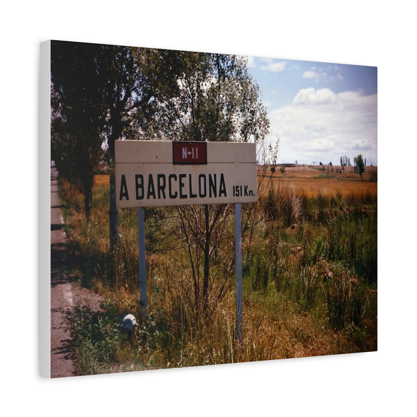 Barcelona 151Km - Matte Canvas, Stretched, 1.25 in