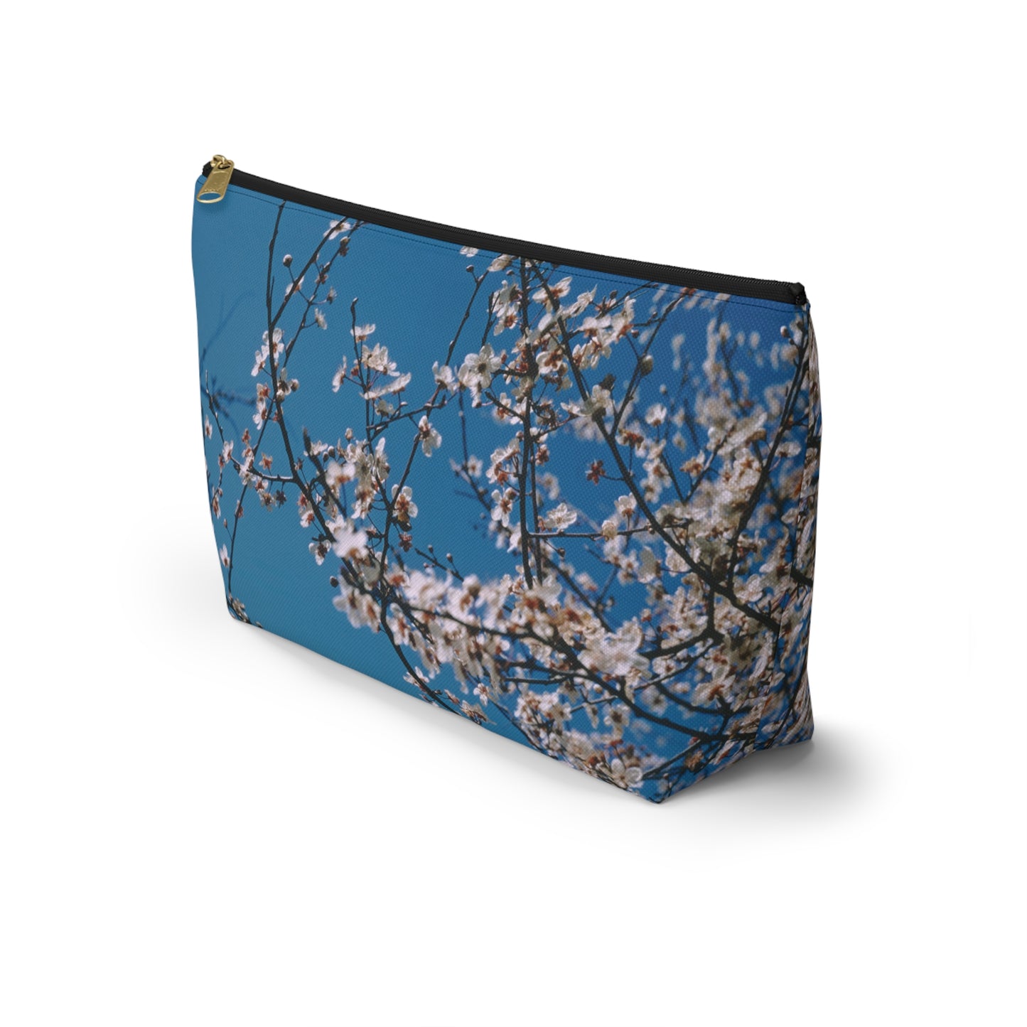 Cherry Blossoms in Blue - Stand-up accessory bag