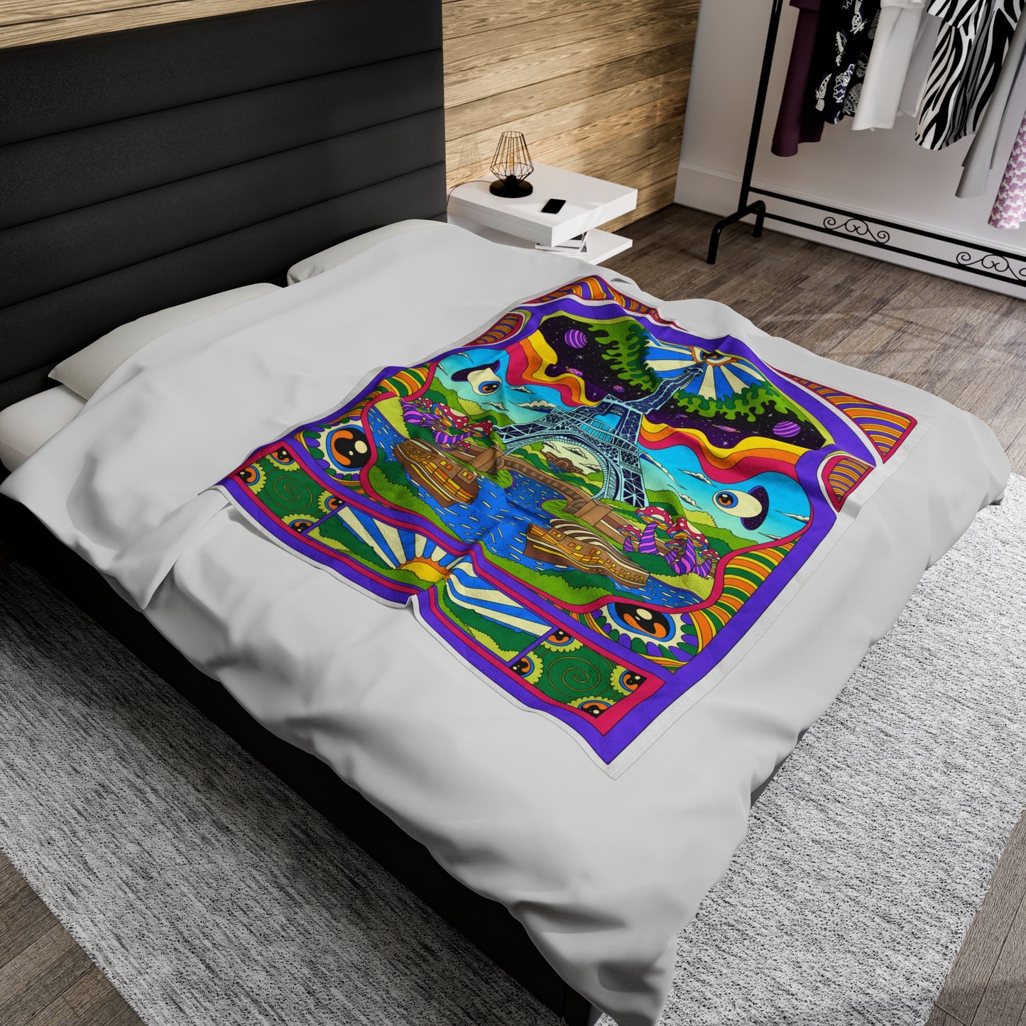 Trippy Paris - Plush Blanket