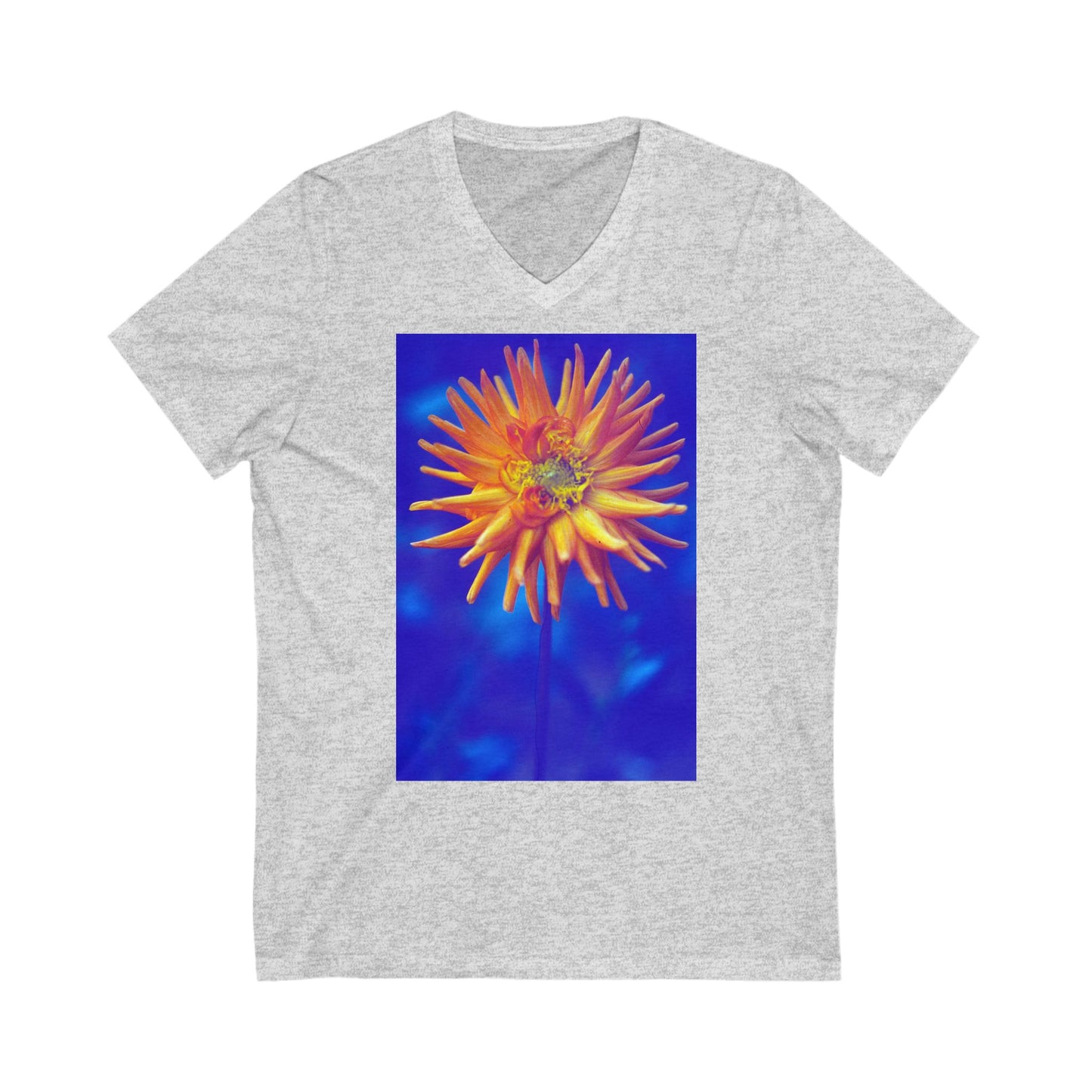 Retro Dahlia -Unisex V-Neck Tee