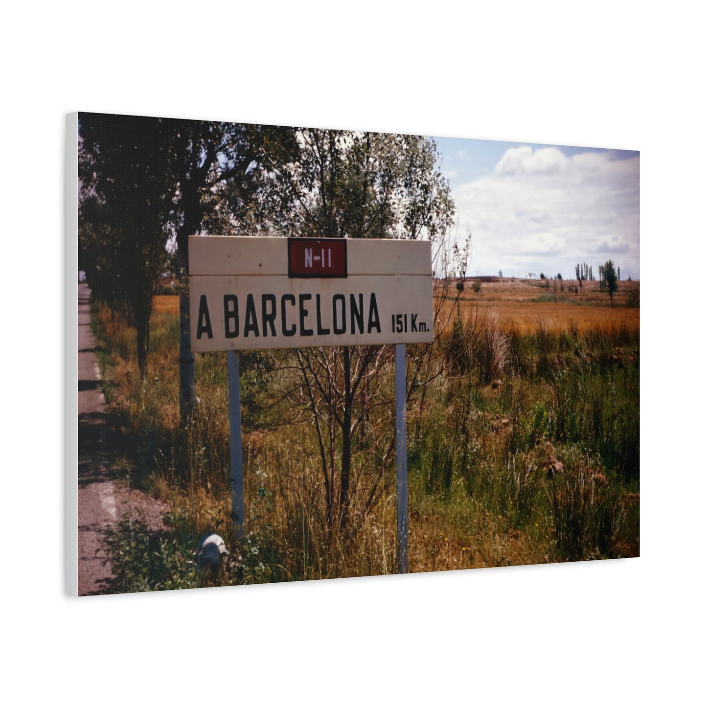 Barcelona 151Km - Matte Canvas, Stretched, 1.25 in