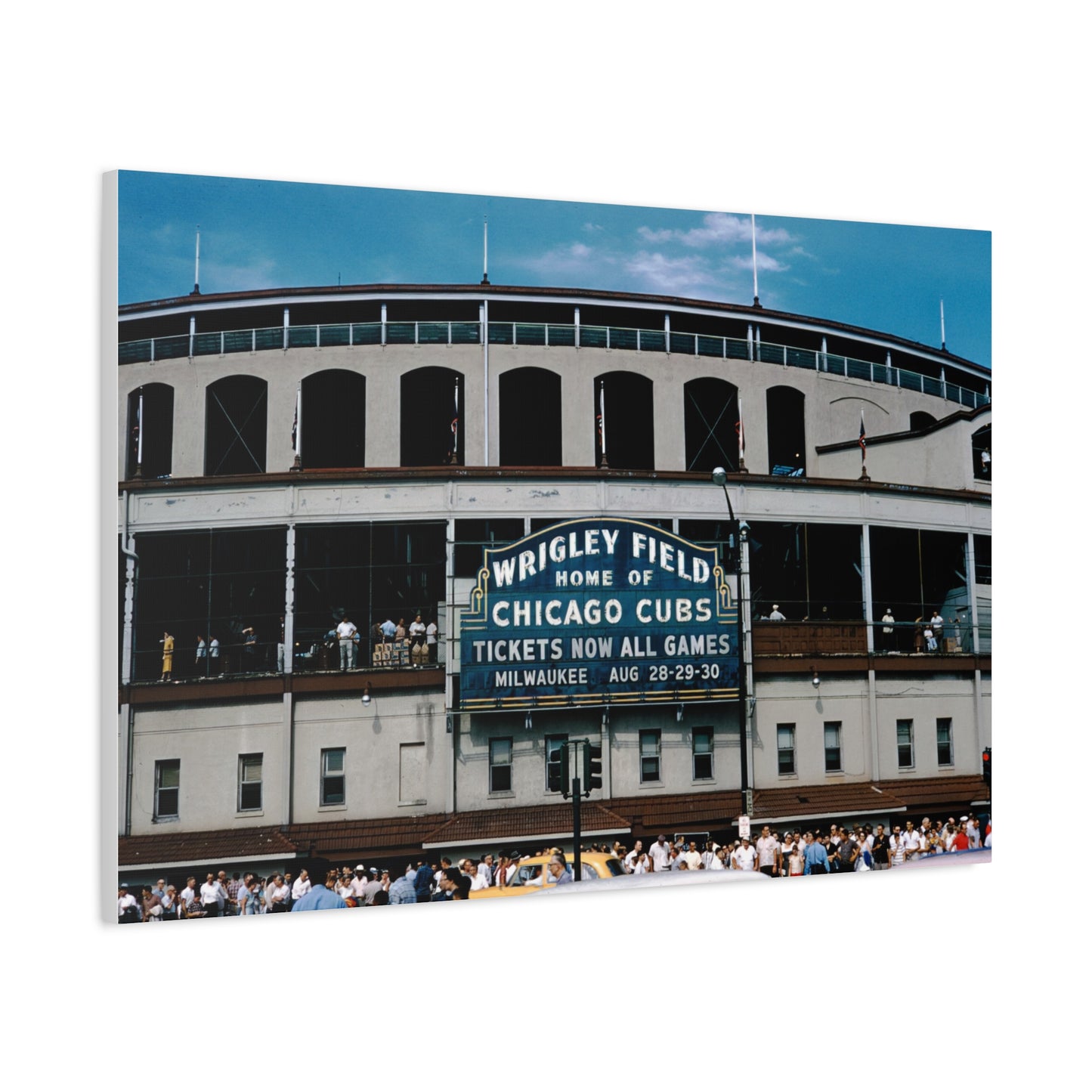 Wrigley Field, Home Of Chicago Cubs, August, 1959 - Matte Canvas, Stretched, 1.25 in