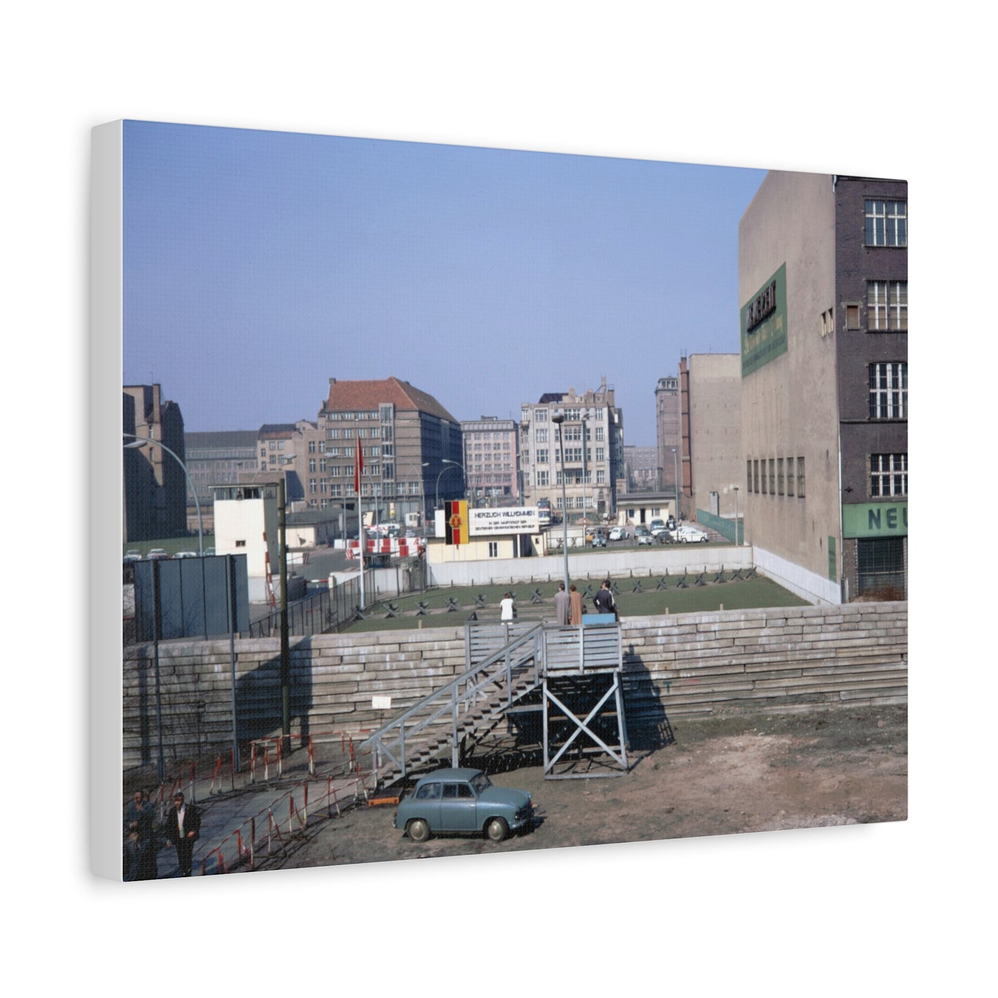 Checkpoint Charlie, Berlin, Germany, 1969 - Matte Canvas, Stretched, 1.25 in