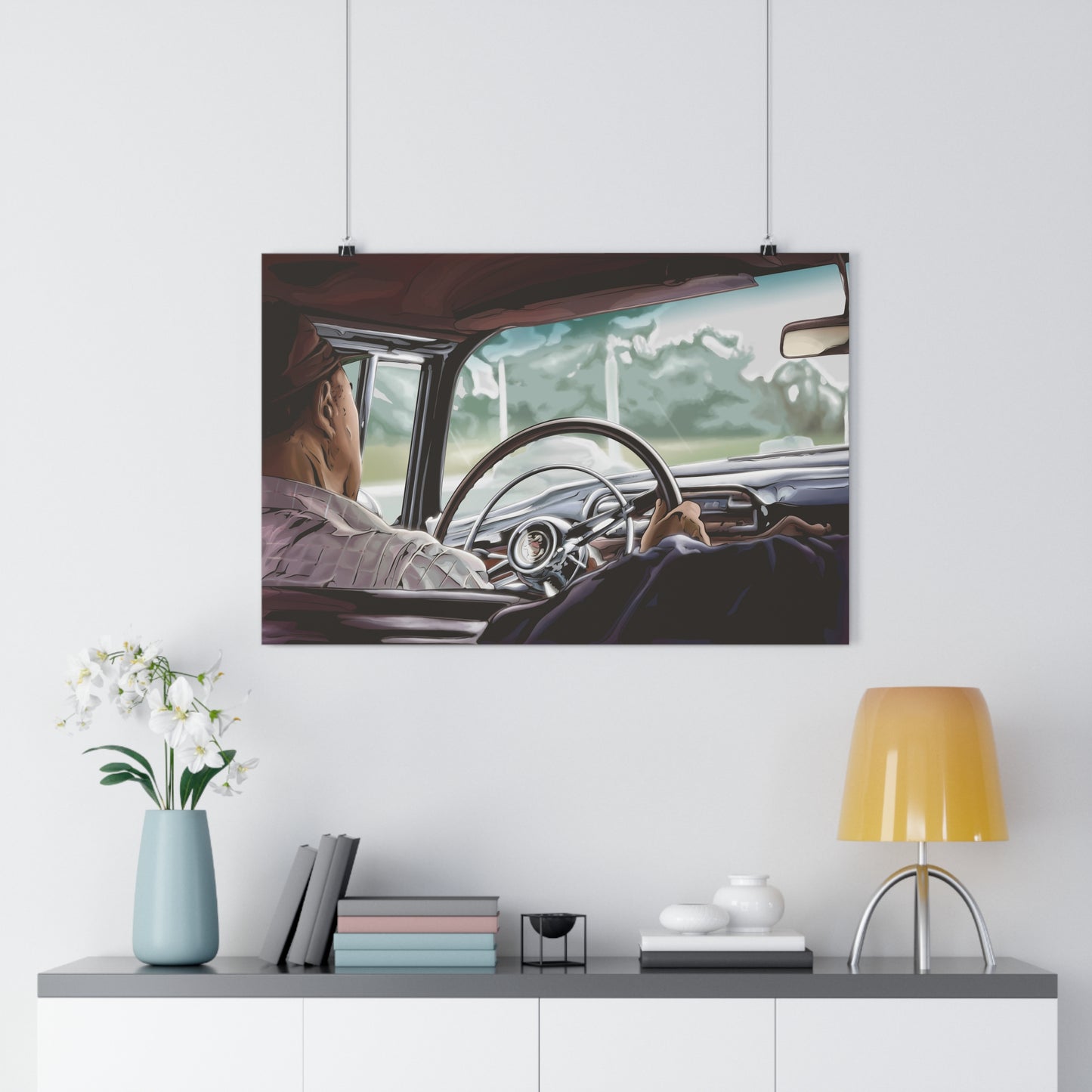 Papa Driving The Buick, 1954 - Giclée Fine Art Print