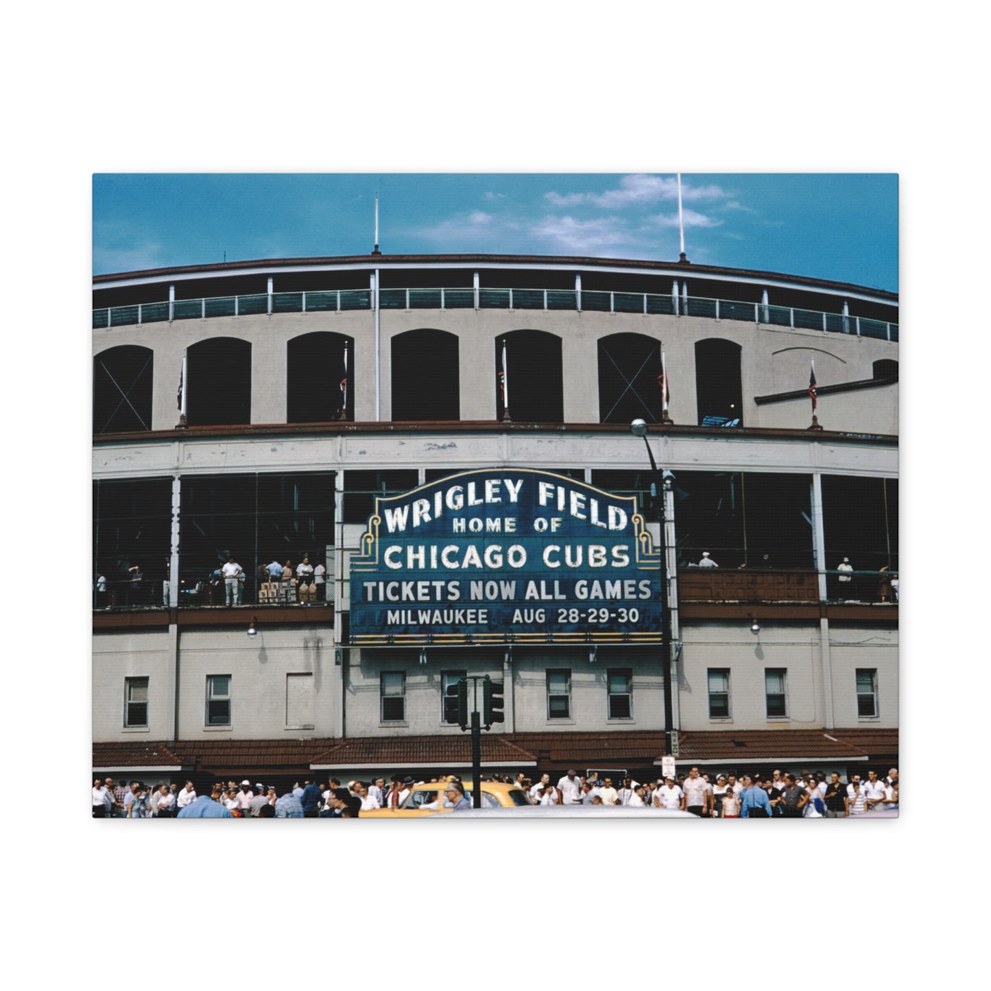 Wrigley Field, Home Of Chicago Cubs, August, 1959 - Matte Canvas, Stretched, 1.25 in