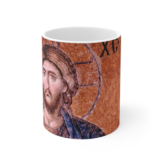 Christ Pantocrator - Hagia Sophia's Deësis mosaic, Sultanahmet, Istanbul, Turkey, 1963 - Mug 11oz